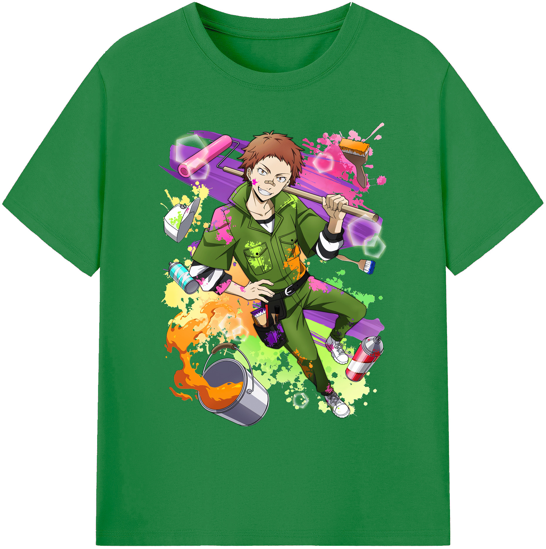 （画像用） 文豪ストレイドッグス Bungo Stray Dogs 綿100％ メンズ半袖Tシャツ｜肌触りやわらか＆通気性