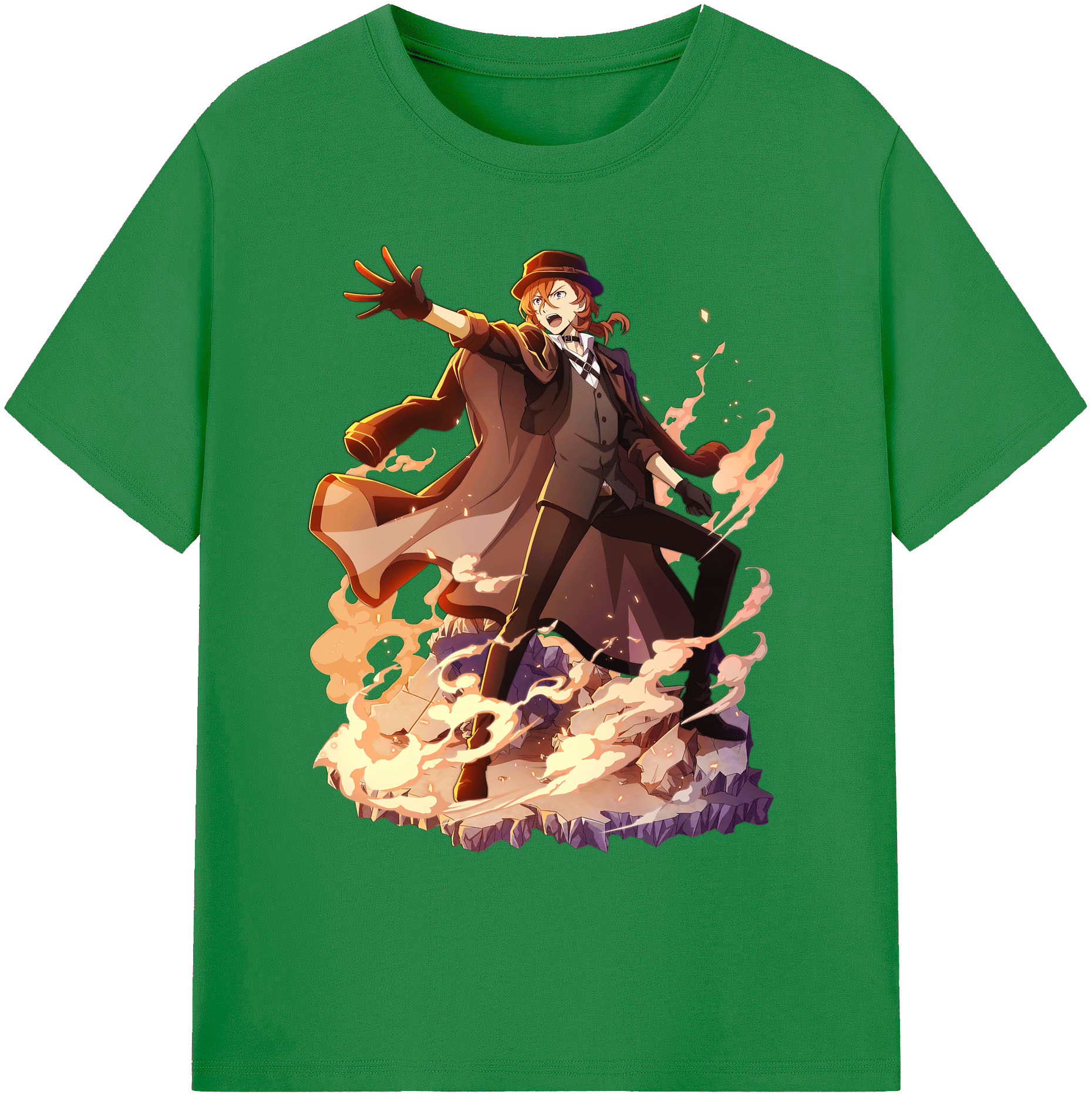 （画像用） 文豪ストレイドッグス Bungo Stray Dogs 綿100％ メンズ半袖Tシャツ｜肌触りやわらか＆通気性