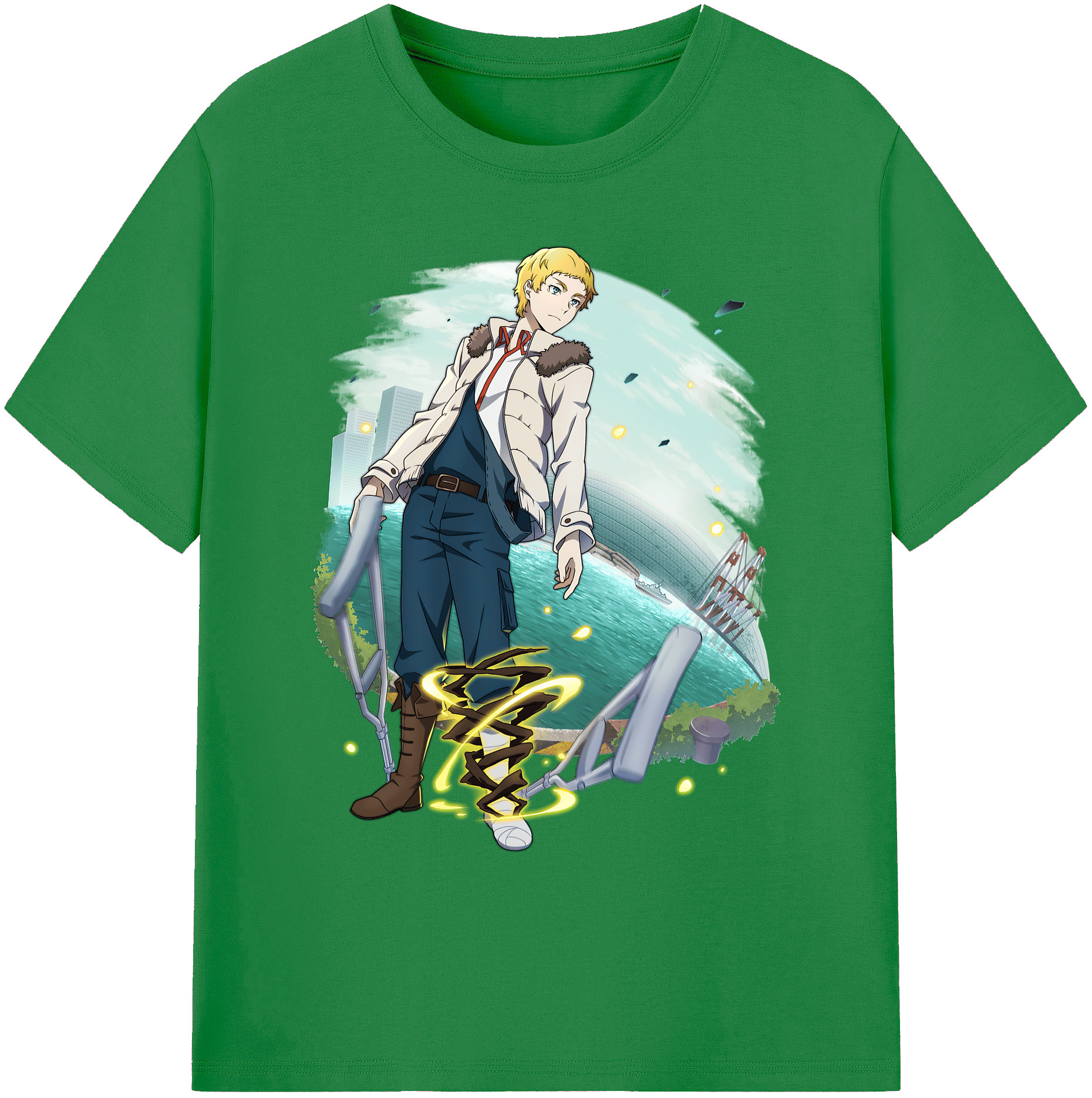 （画像用） 文豪ストレイドッグス Bungo Stray Dogs 綿100％ メンズ半袖Tシャツ｜肌触りやわらか＆通気性