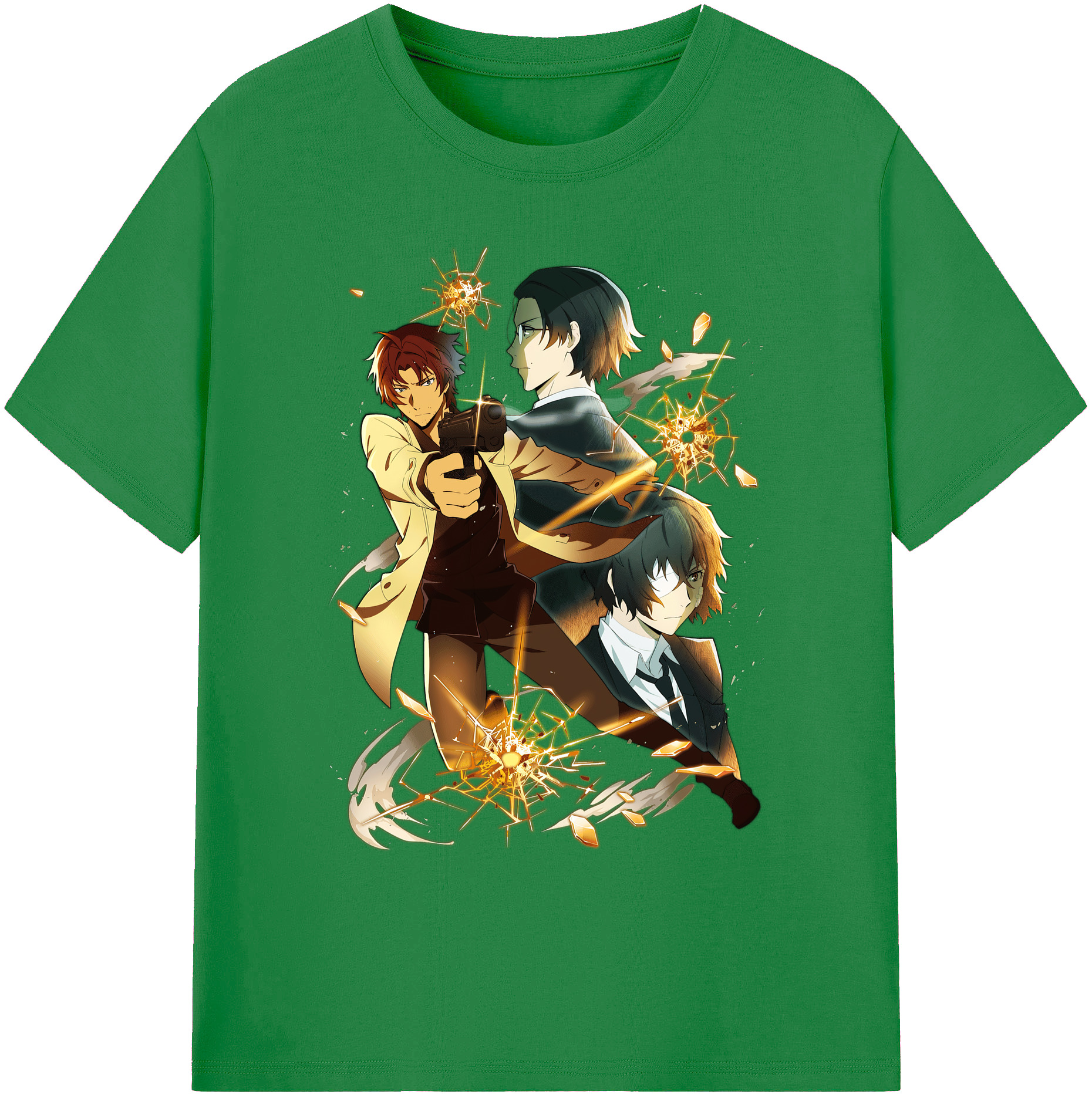 （画像用） 文豪ストレイドッグス Bungo Stray Dogs 綿100％ メンズ半袖Tシャツ｜肌触りやわらか＆通気性