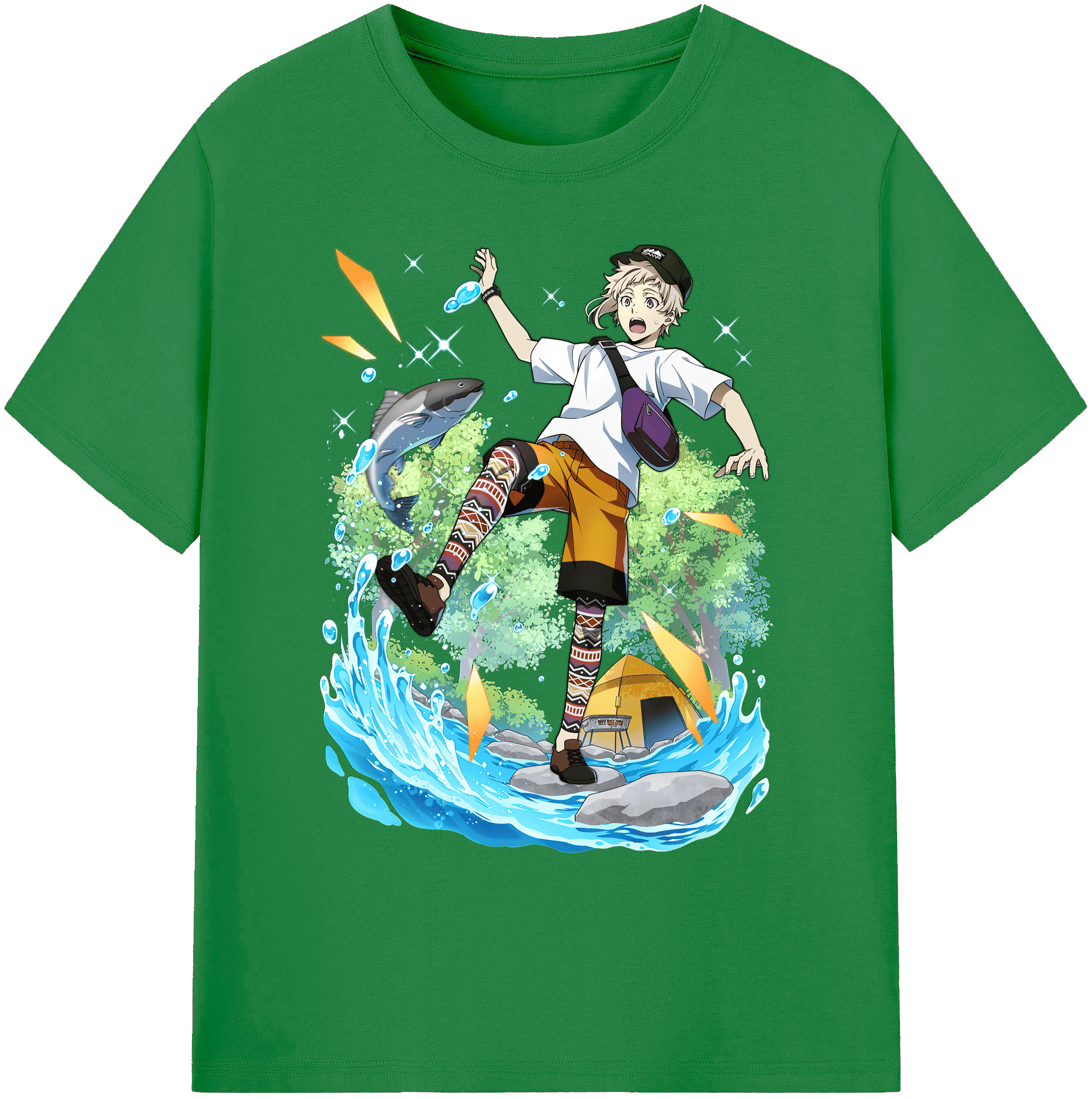 （画像用） 文豪ストレイドッグス Bungo Stray Dogs 綿100％ メンズ半袖Tシャツ｜肌触りやわらか＆通気性