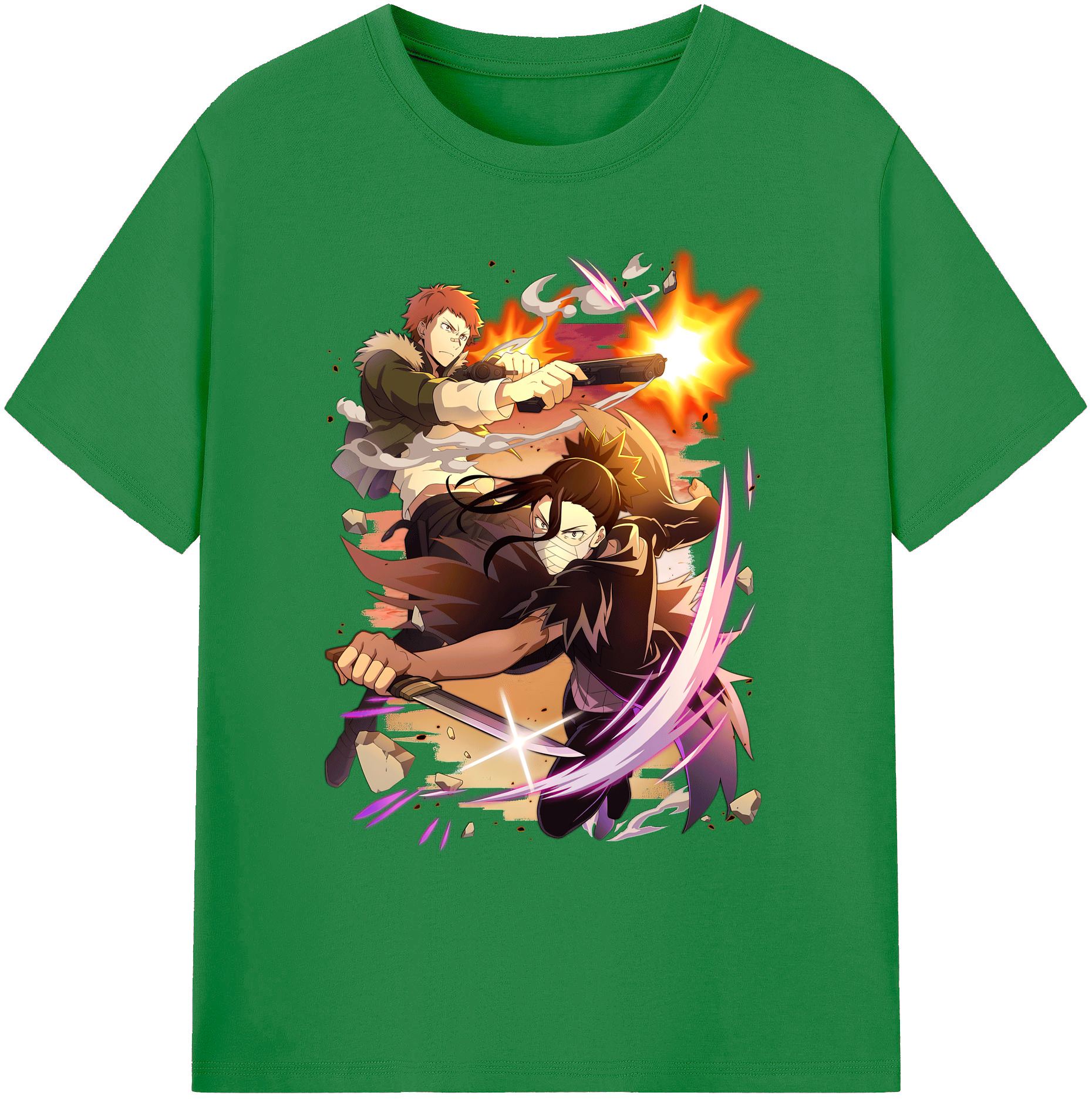 （画像用） 文豪ストレイドッグス Bungo Stray Dogs 綿100％ メンズ半袖Tシャツ｜肌触りやわらか＆通気性