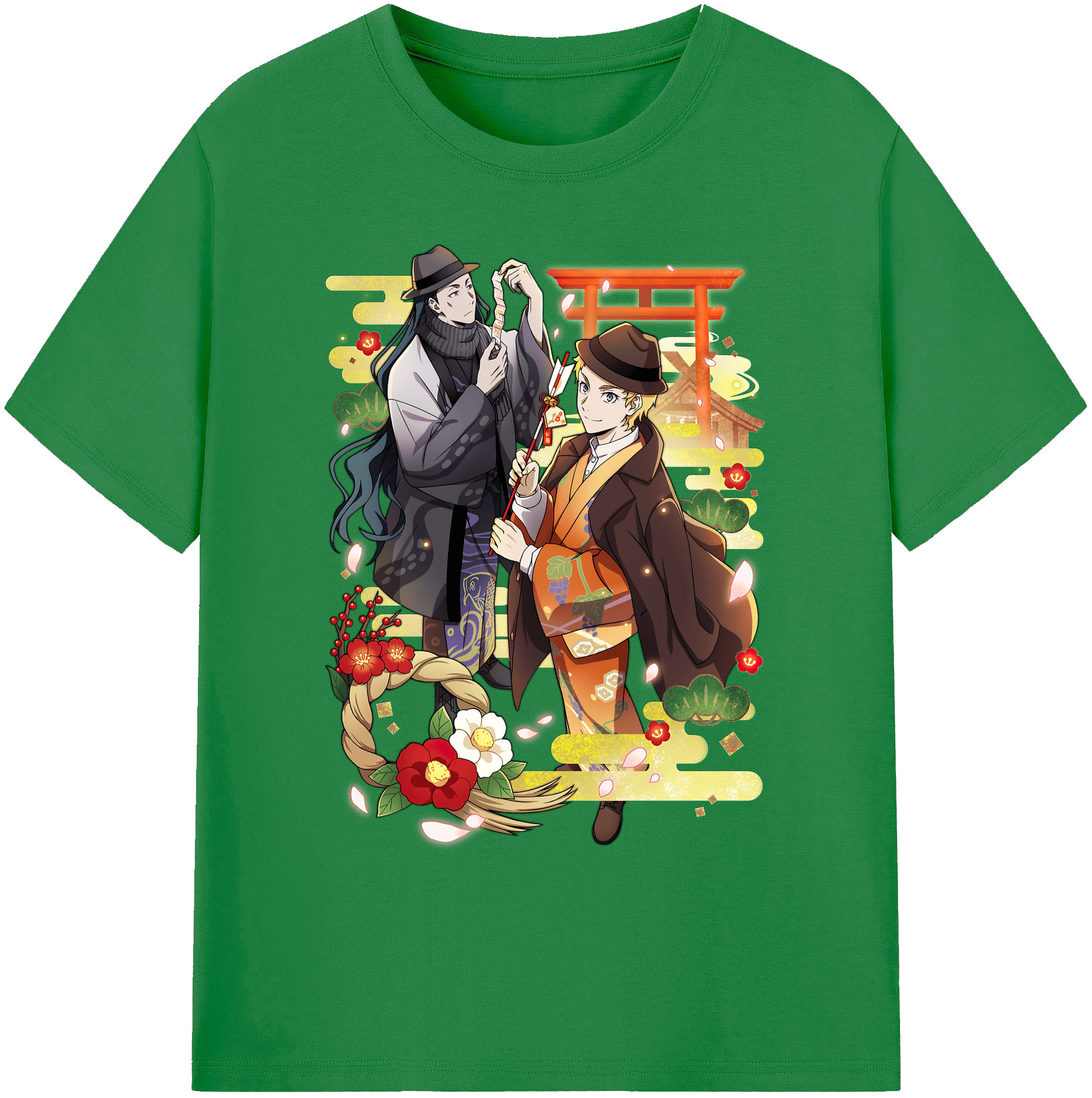 （画像用） 文豪ストレイドッグス Bungo Stray Dogs 綿100％ メンズ半袖Tシャツ｜肌触りやわらか＆通気性