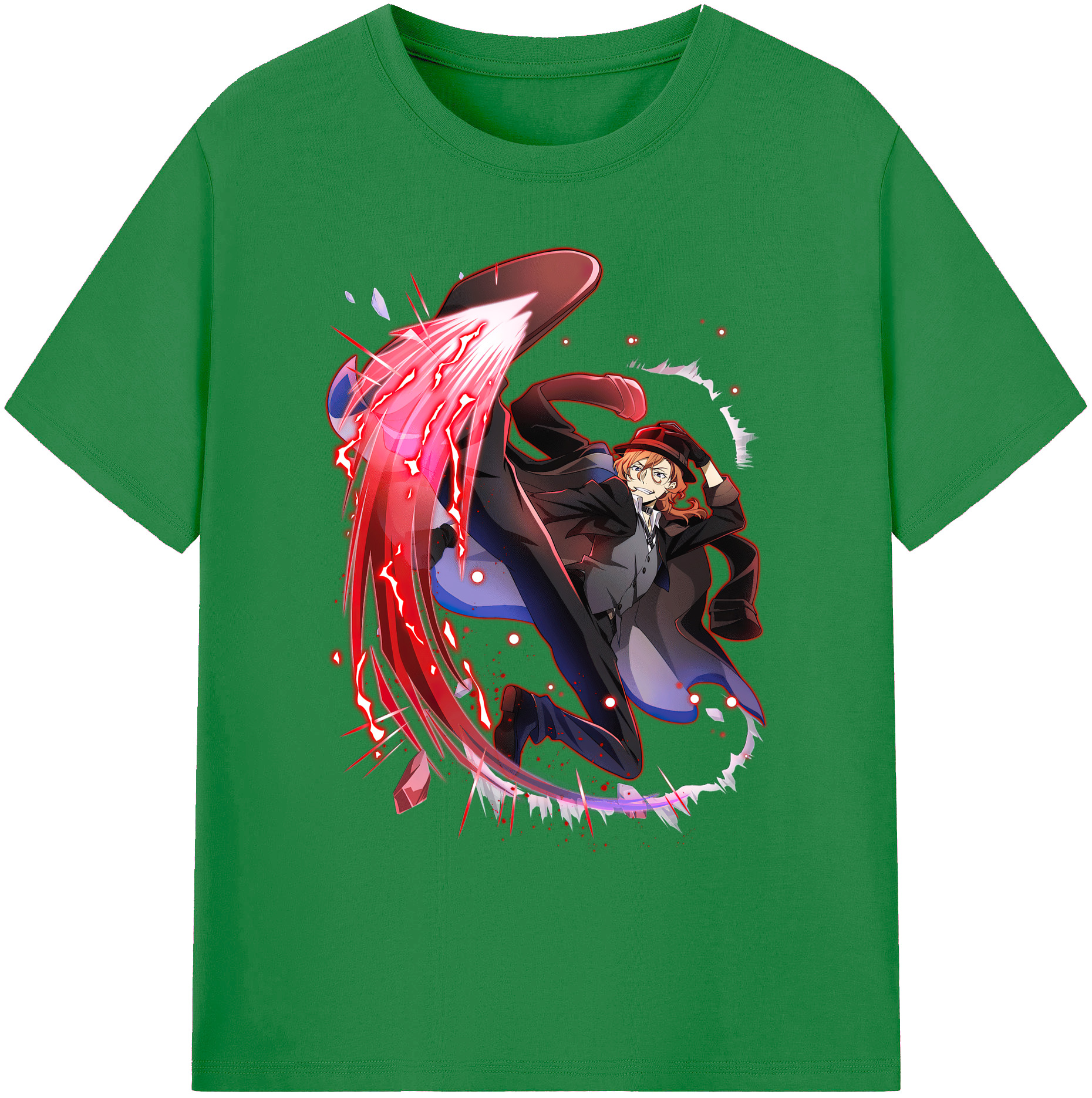 （画像用） 文豪ストレイドッグス Bungo Stray Dogs 綿100％ メンズ半袖Tシャツ｜肌触りやわらか＆通気性