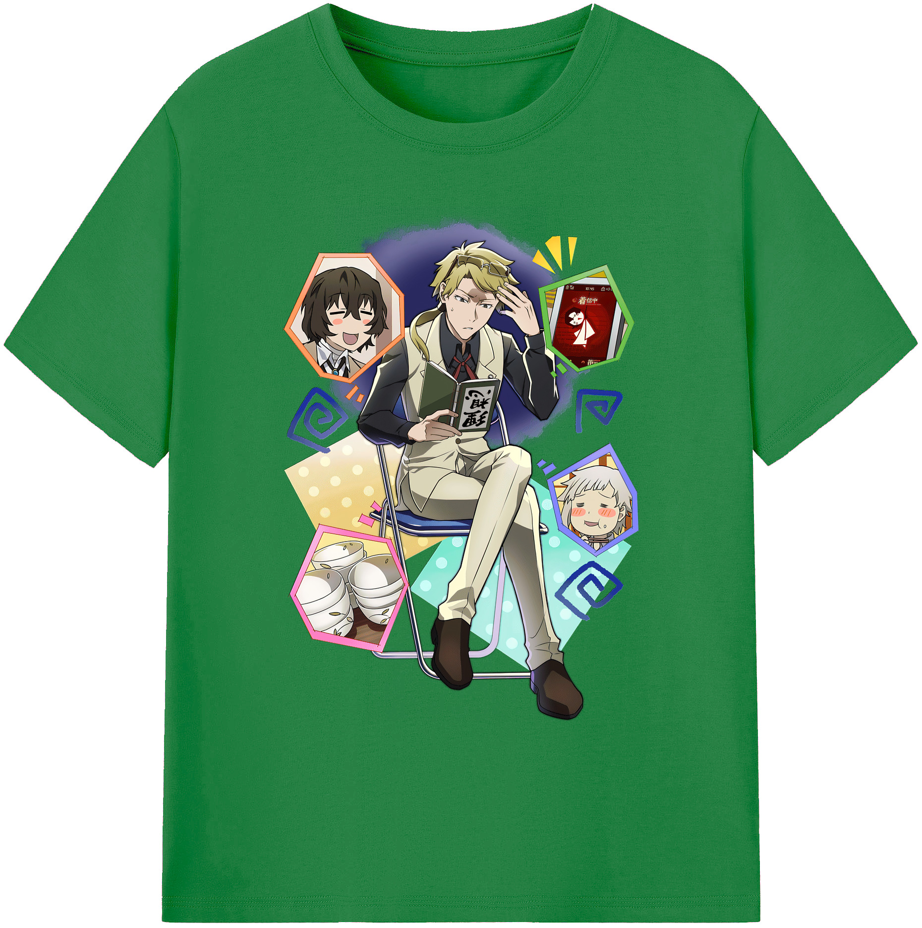 （画像用） 文豪ストレイドッグス Bungo Stray Dogs 綿100％ メンズ半袖Tシャツ｜肌触りやわらか＆通気性