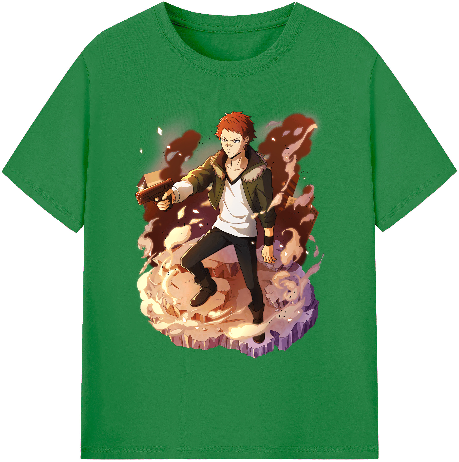 （画像用） 文豪ストレイドッグス Bungo Stray Dogs 綿100％ メンズ半袖Tシャツ｜肌触りやわらか＆通気性