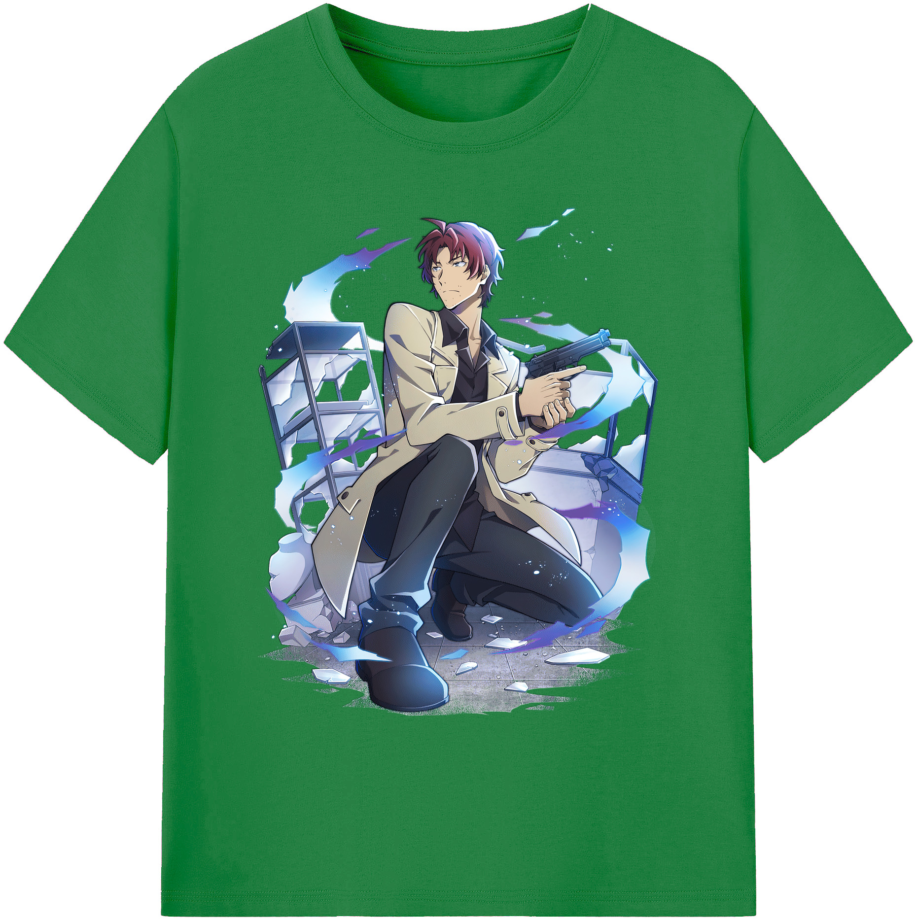 （画像用） 文豪ストレイドッグス Bungo Stray Dogs 綿100％ メンズ半袖Tシャツ｜肌触りやわらか＆通気性