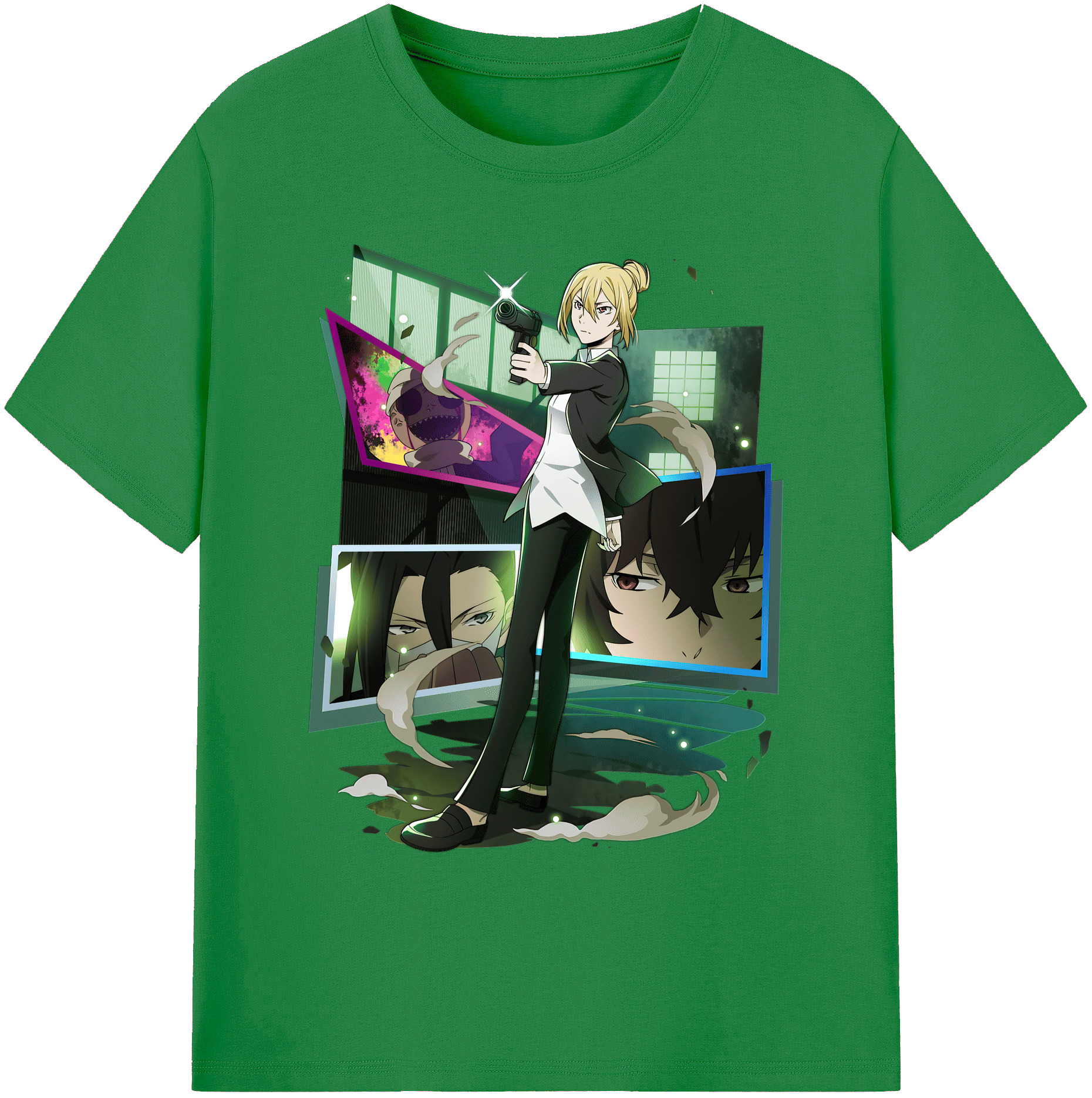 （画像用） 文豪ストレイドッグス Bungo Stray Dogs 綿100％ メンズ半袖Tシャツ｜肌触りやわらか＆通気性