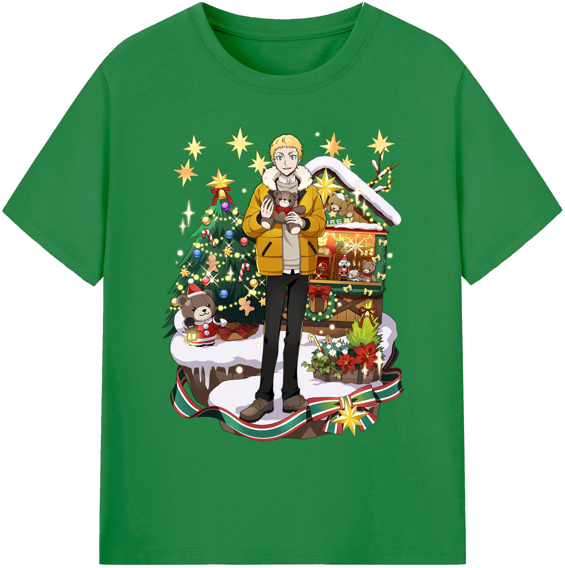 （画像用） 文豪ストレイドッグス Bungo Stray Dogs 綿100％ メンズ半袖Tシャツ｜肌触りやわらか＆通気性