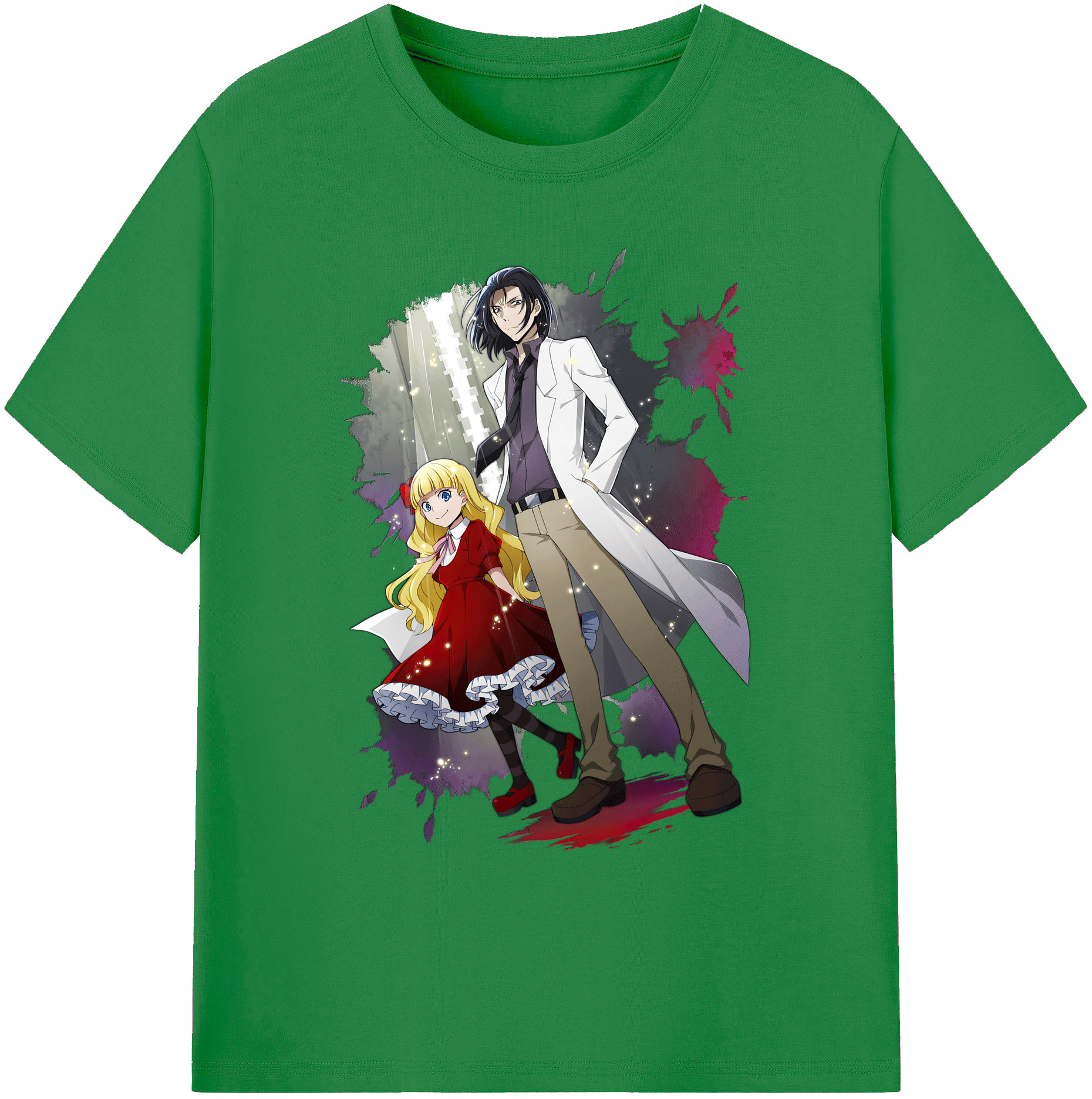 （画像用） 文豪ストレイドッグス Bungo Stray Dogs 綿100％ メンズ半袖Tシャツ｜肌触りやわらか＆通気性