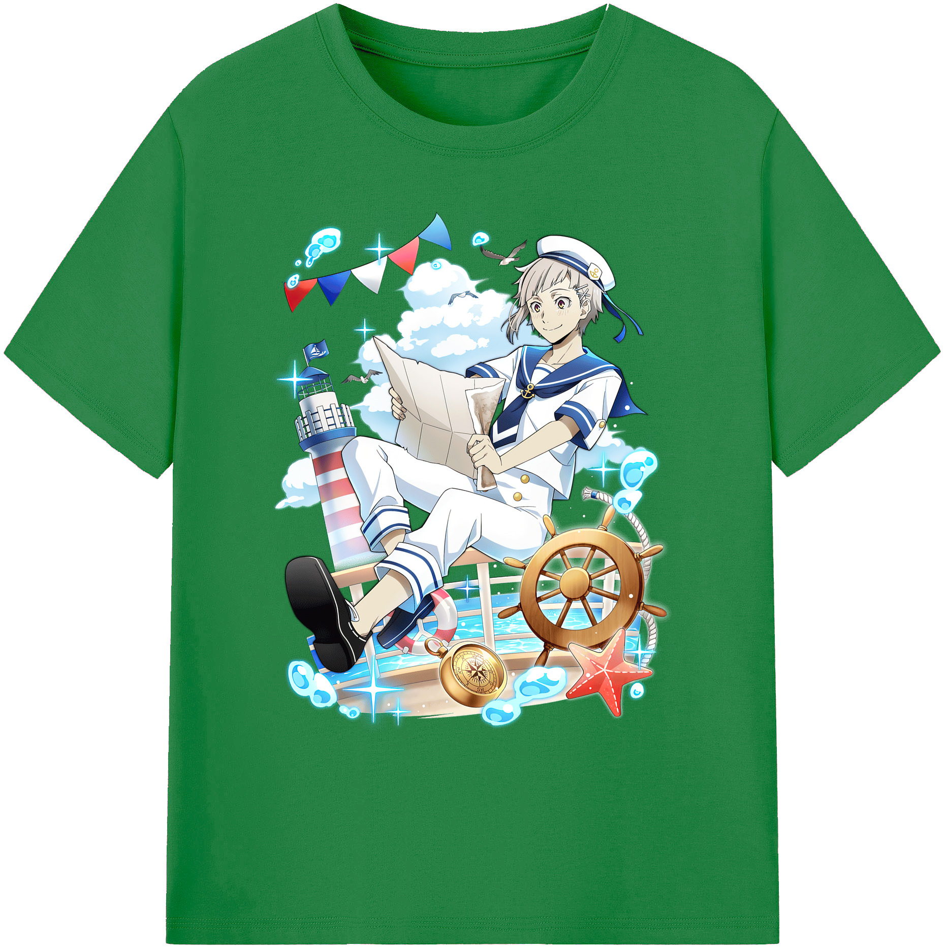 （画像用） 文豪ストレイドッグス Bungo Stray Dogs 綿100％ メンズ半袖Tシャツ｜肌触りやわらか＆通気性