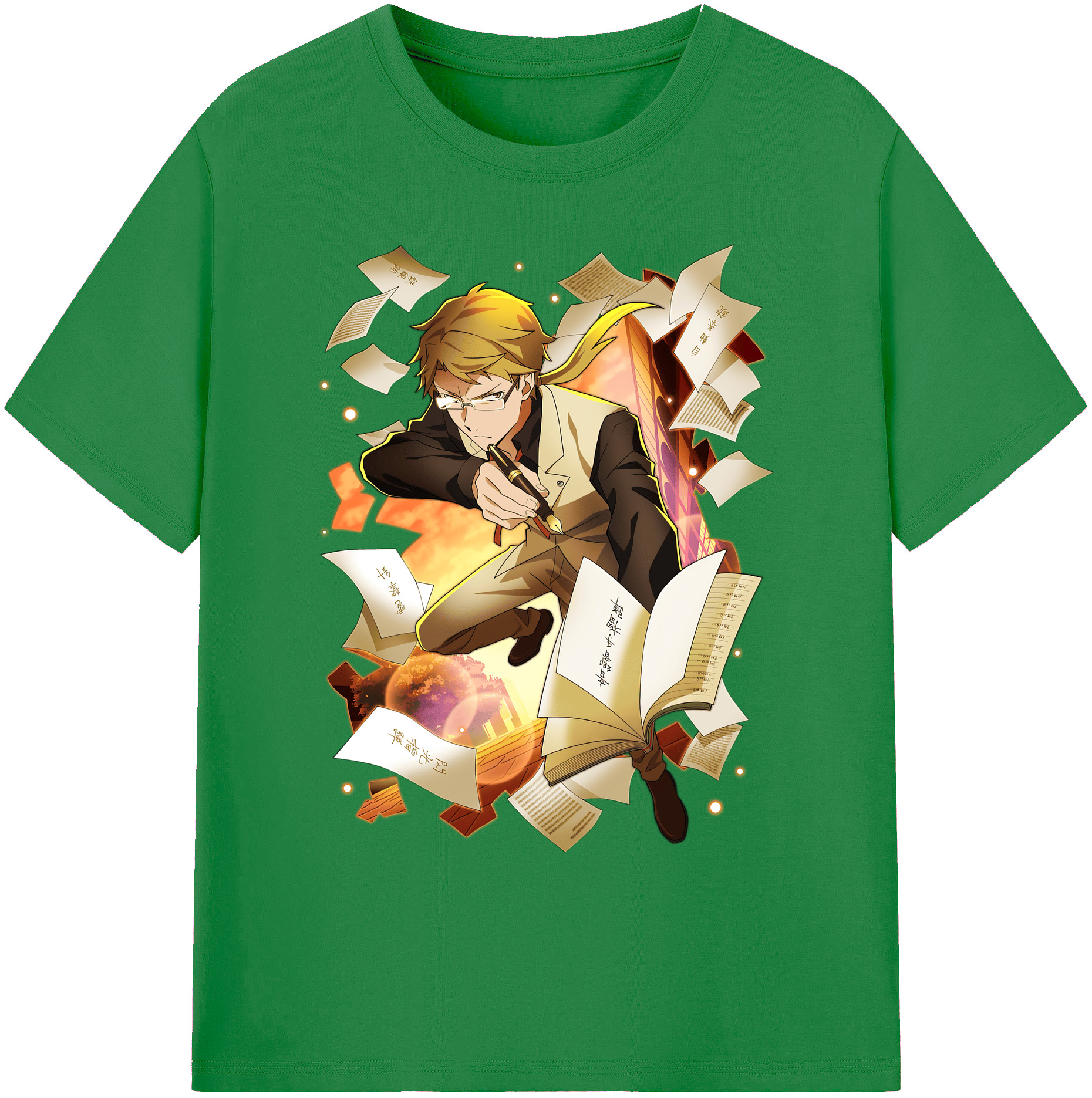 （画像用） 文豪ストレイドッグス Bungo Stray Dogs 綿100％ メンズ半袖Tシャツ｜肌触りやわらか＆通気性