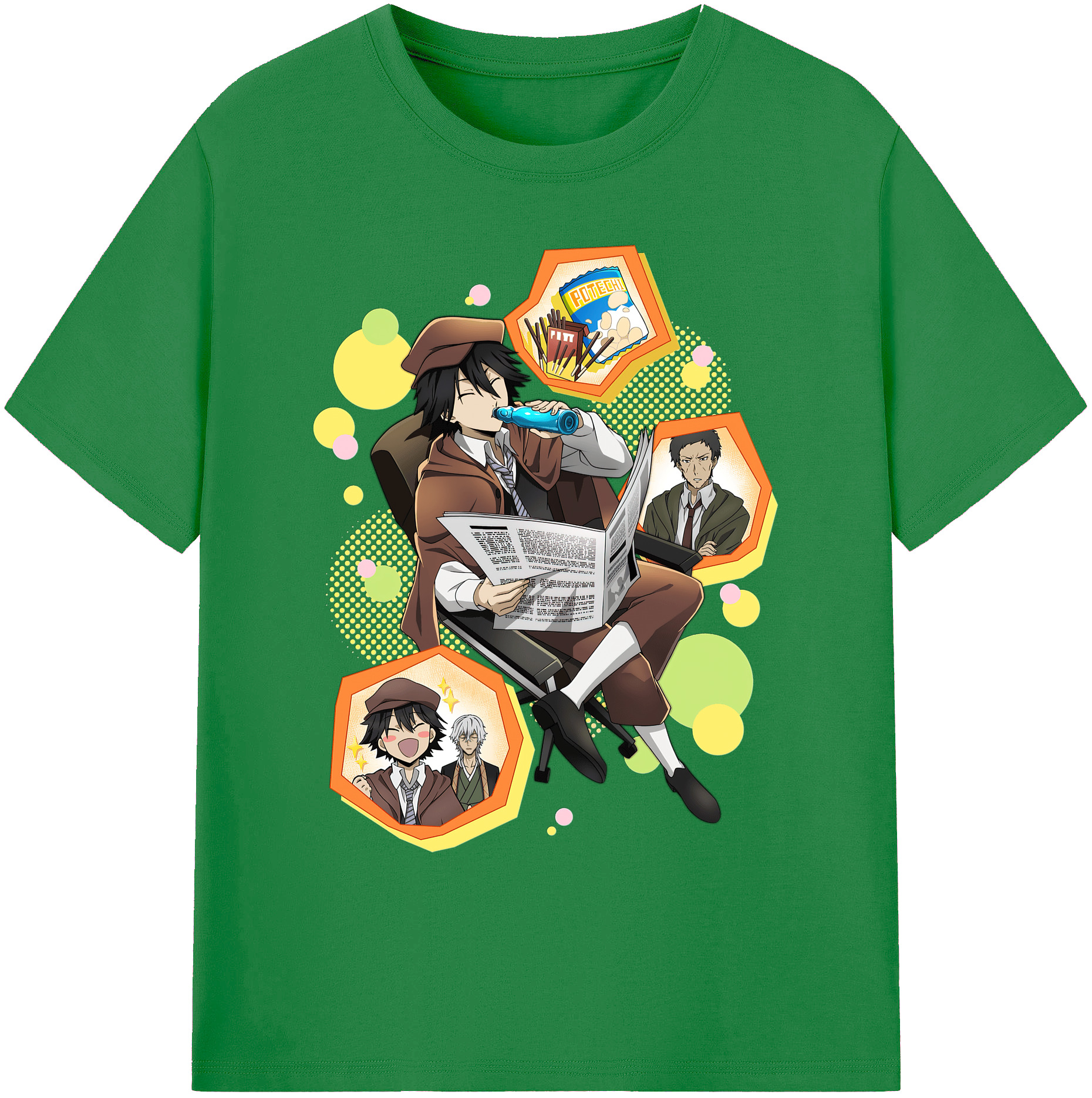 （画像用） 文豪ストレイドッグス Bungo Stray Dogs 綿100％ メンズ半袖Tシャツ｜肌触りやわらか＆通気性
