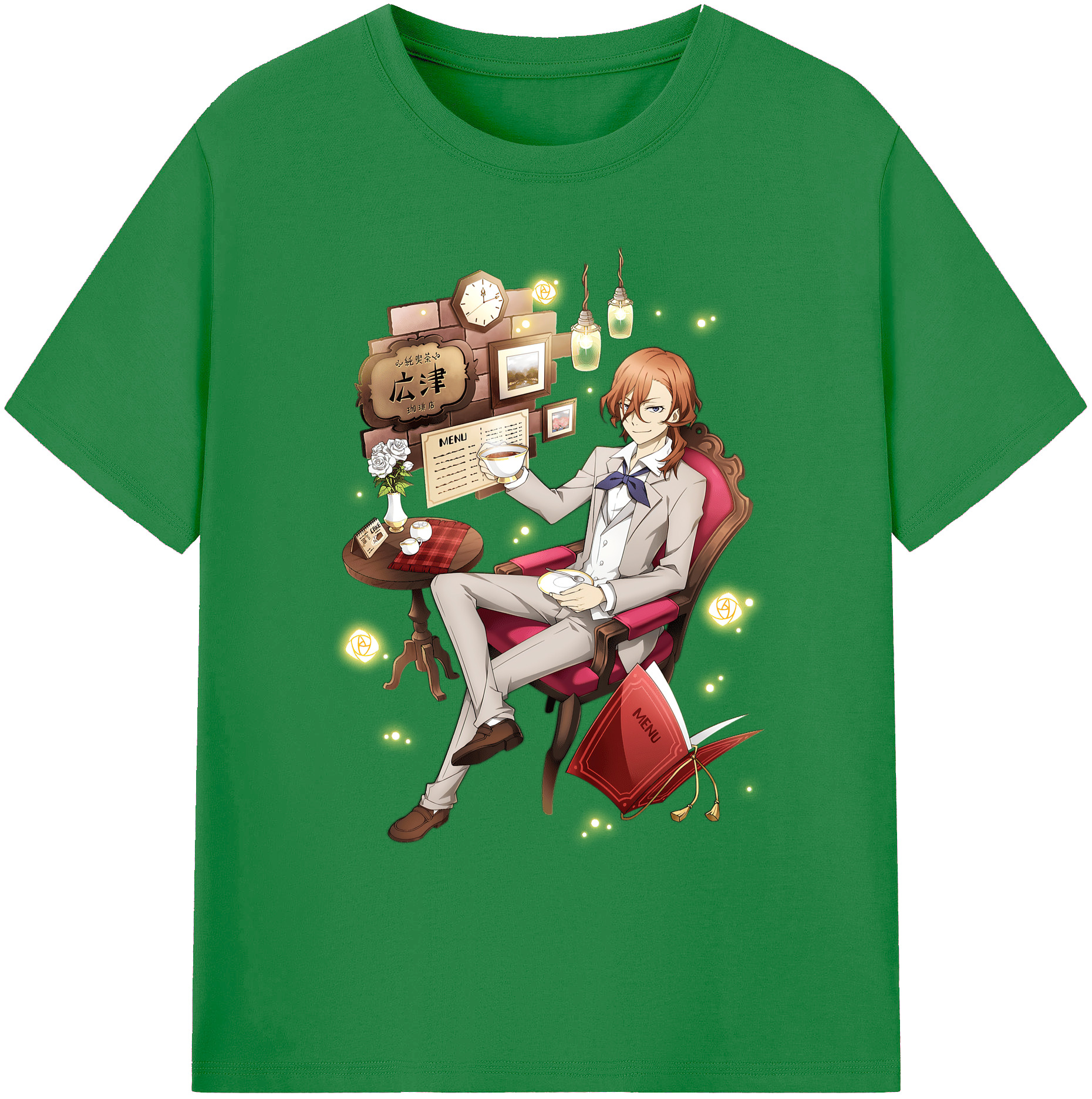 （画像用） 文豪ストレイドッグス Bungo Stray Dogs 綿100％ メンズ半袖Tシャツ｜肌触りやわらか＆通気性