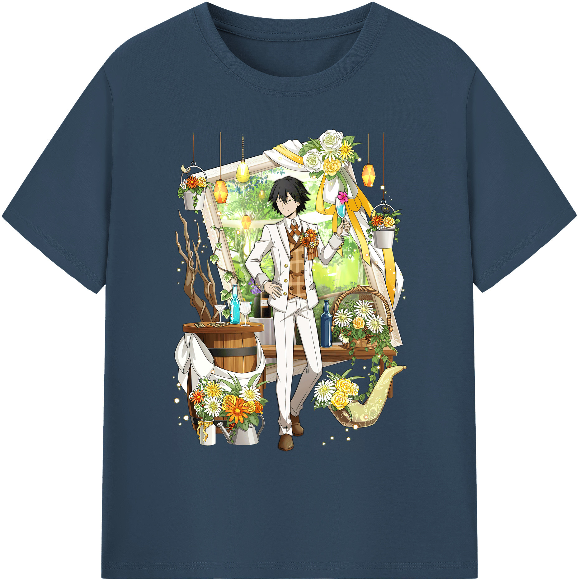 （画像用） 文豪ストレイドッグス Bungo Stray Dogs 綿100％ メンズ半袖Tシャツ｜肌触りやわらか＆通気性