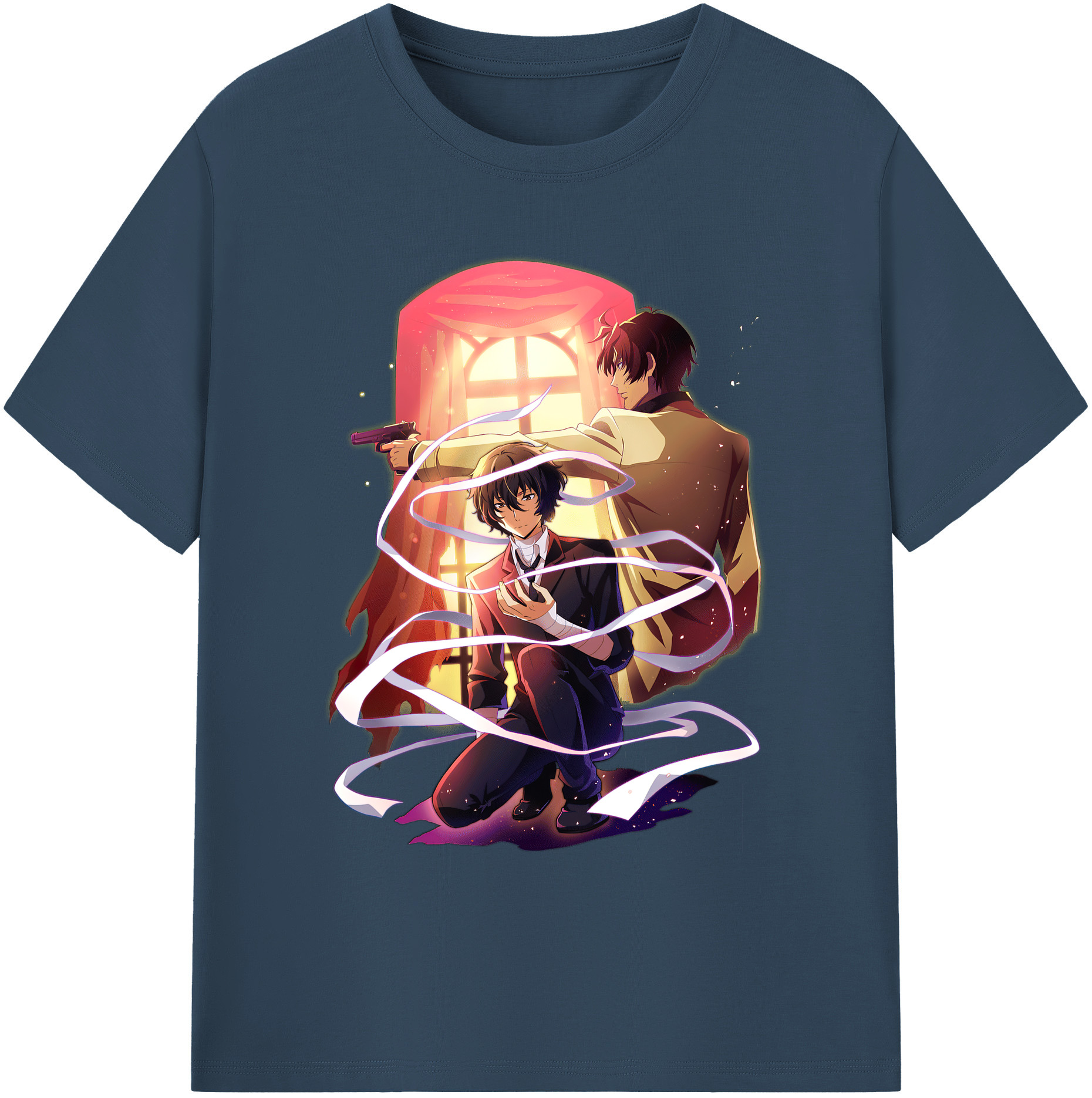 （画像用） 文豪ストレイドッグス Bungo Stray Dogs 綿100％ メンズ半袖Tシャツ｜肌触りやわらか＆通気性