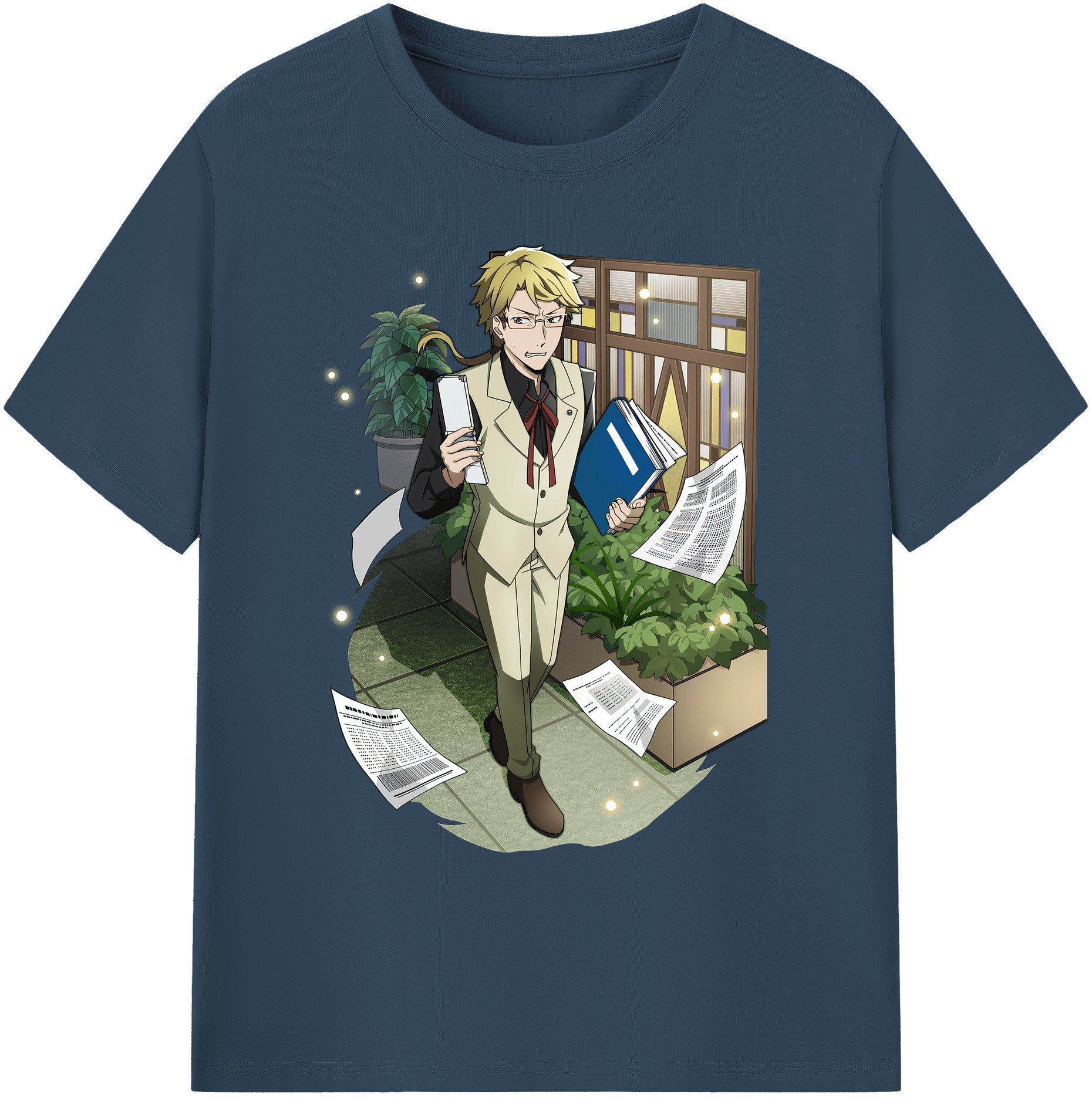 （画像用） 文豪ストレイドッグス Bungo Stray Dogs 綿100％ メンズ半袖Tシャツ｜肌触りやわらか＆通気性