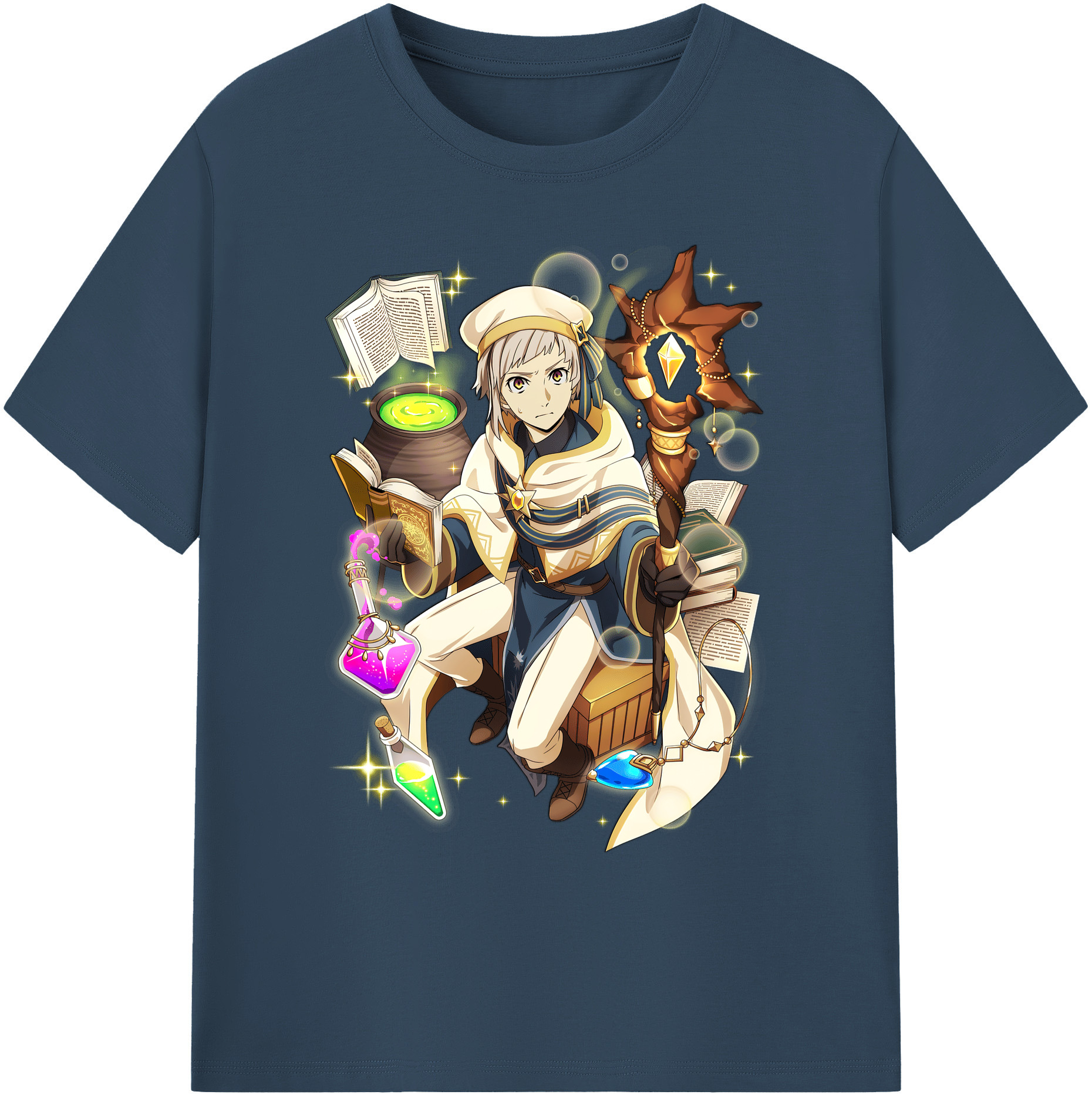 （画像用） 文豪ストレイドッグス Bungo Stray Dogs 綿100％ メンズ半袖Tシャツ｜肌触りやわらか＆通気性