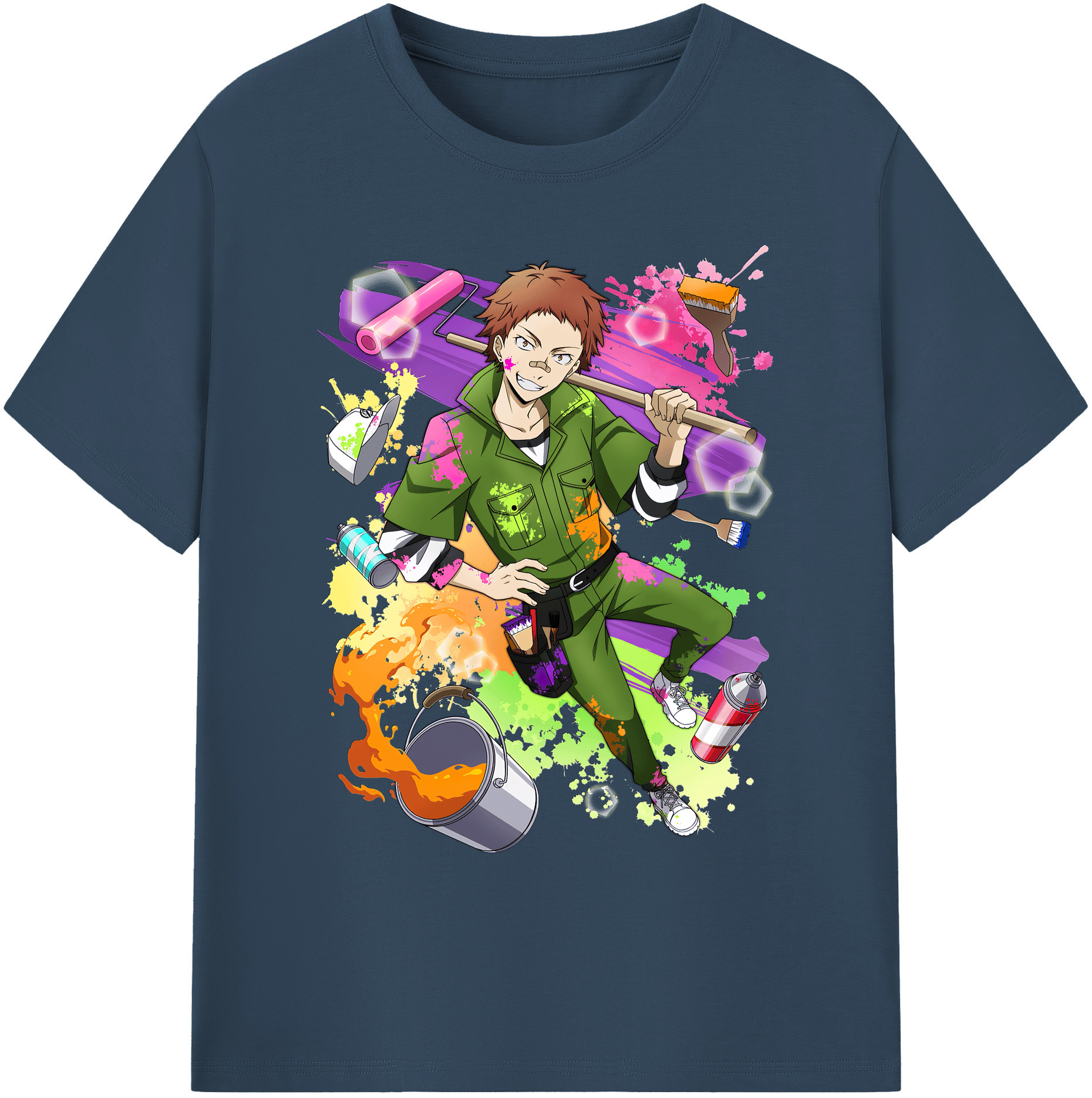 （画像用） 文豪ストレイドッグス Bungo Stray Dogs 綿100％ メンズ半袖Tシャツ｜肌触りやわらか＆通気性