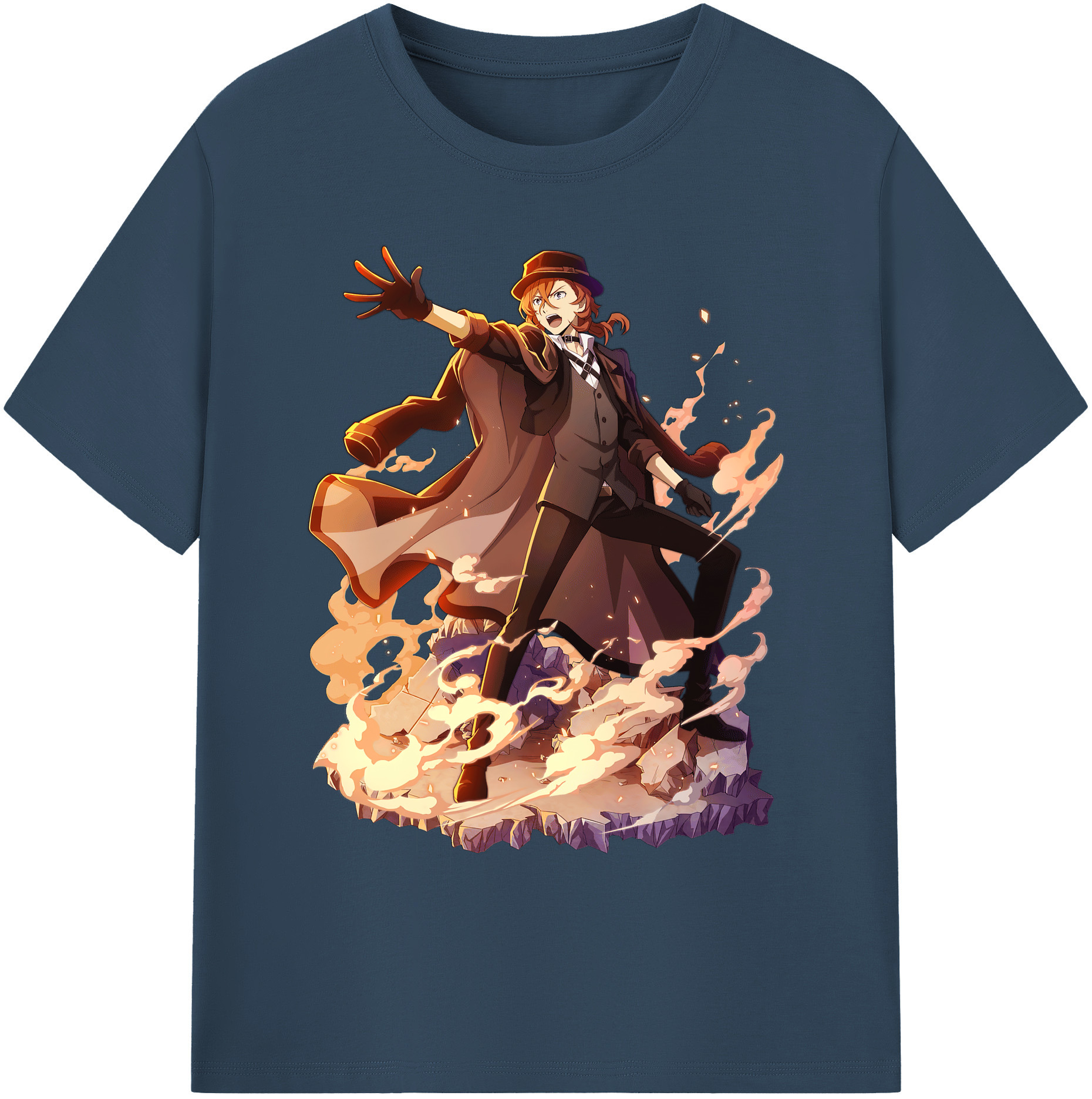 （画像用） 文豪ストレイドッグス Bungo Stray Dogs 綿100％ メンズ半袖Tシャツ｜肌触りやわらか＆通気性