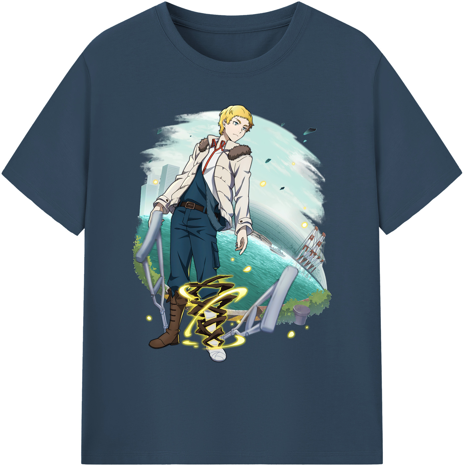 （画像用） 文豪ストレイドッグス Bungo Stray Dogs 綿100％ メンズ半袖Tシャツ｜肌触りやわらか＆通気性