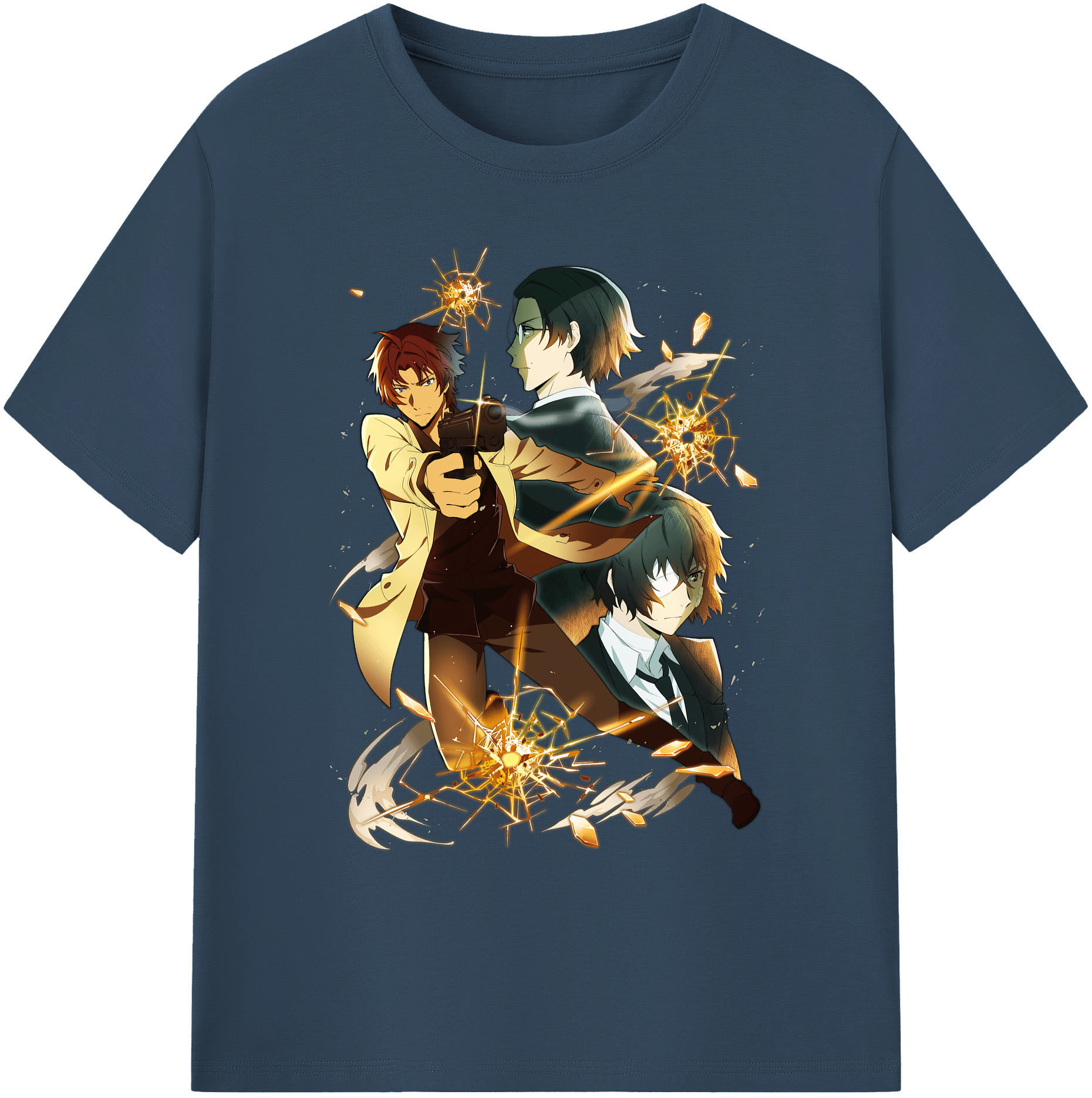 （画像用） 文豪ストレイドッグス Bungo Stray Dogs 綿100％ メンズ半袖Tシャツ｜肌触りやわらか＆通気性