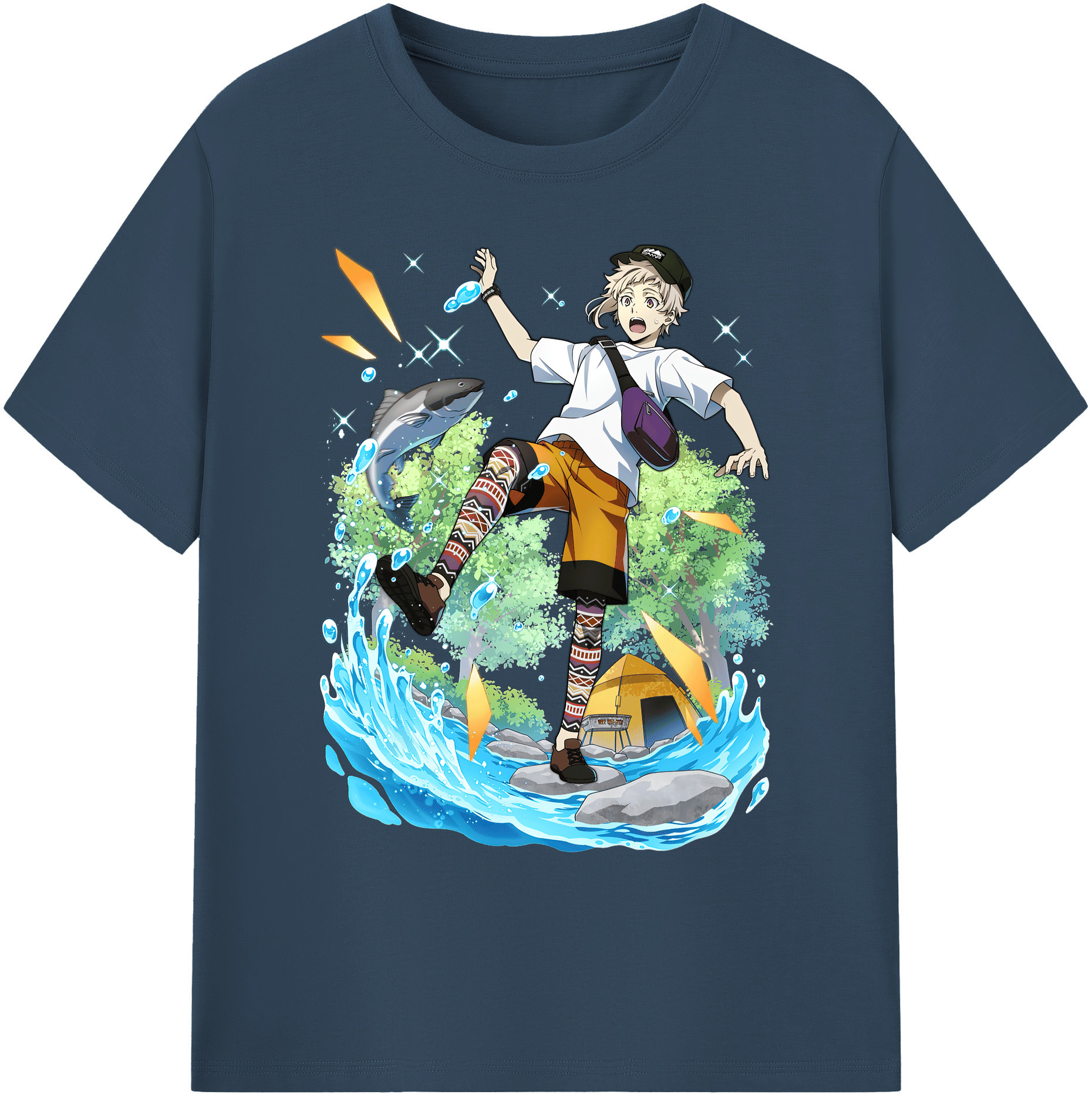 （画像用） 文豪ストレイドッグス Bungo Stray Dogs 綿100％ メンズ半袖Tシャツ｜肌触りやわらか＆通気性