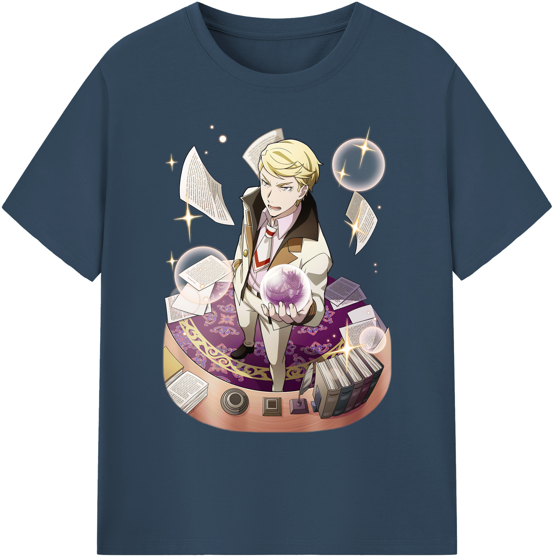 （画像用） 文豪ストレイドッグス Bungo Stray Dogs 綿100％ メンズ半袖Tシャツ｜肌触りやわらか＆通気性