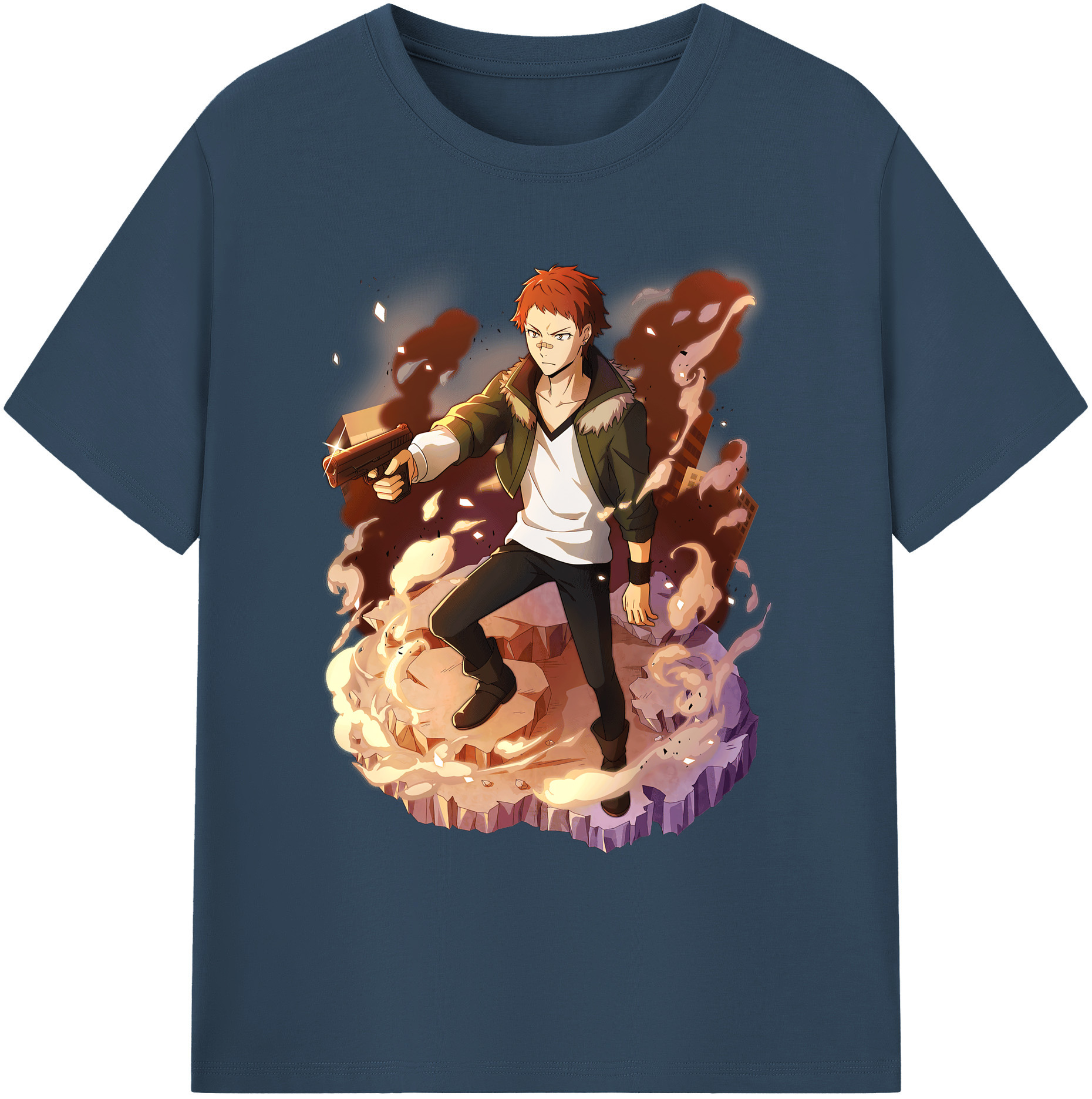 （画像用） 文豪ストレイドッグス Bungo Stray Dogs 綿100％ メンズ半袖Tシャツ｜肌触りやわらか＆通気性