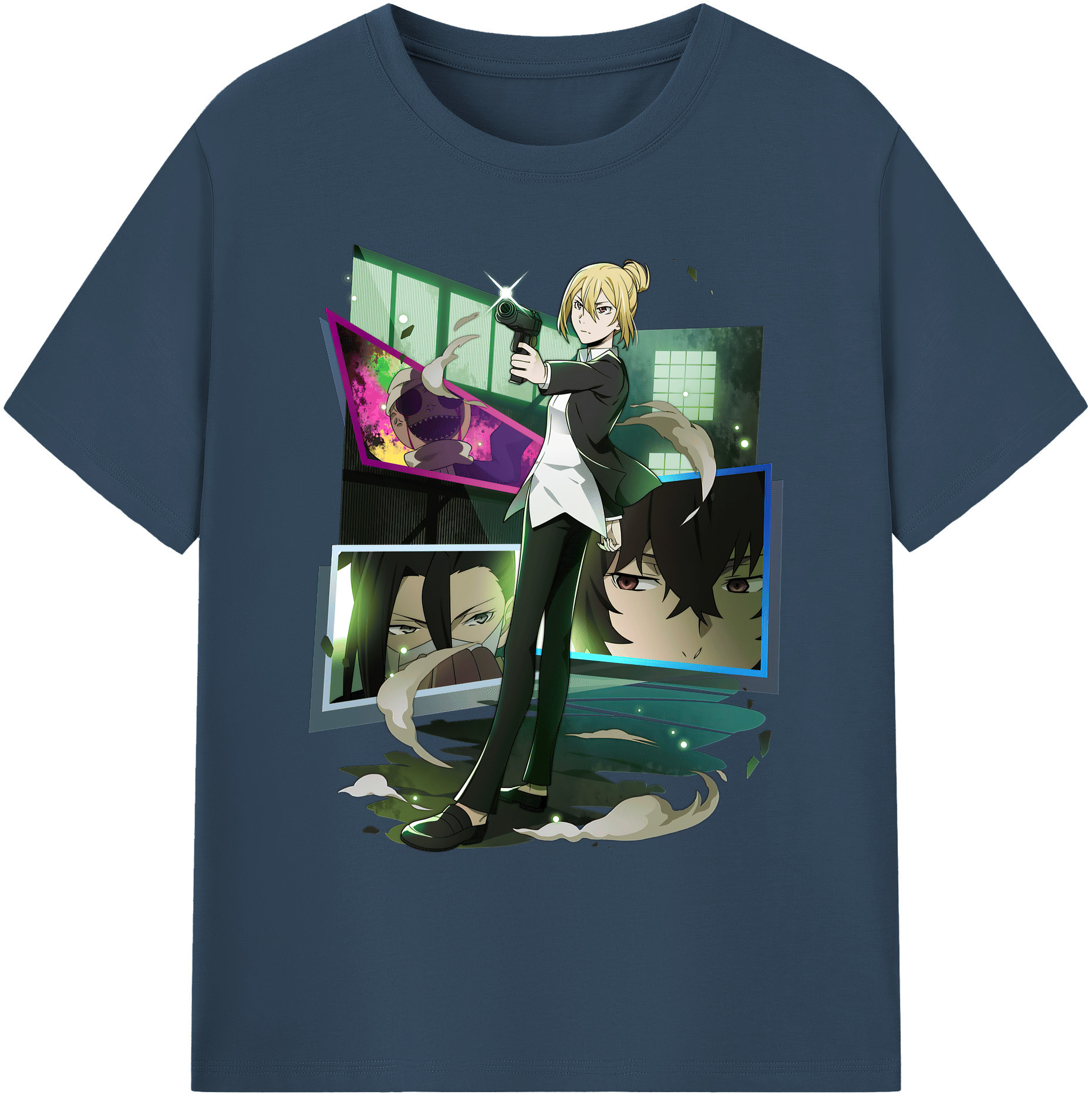 （画像用） 文豪ストレイドッグス Bungo Stray Dogs 綿100％ メンズ半袖Tシャツ｜肌触りやわらか＆通気性