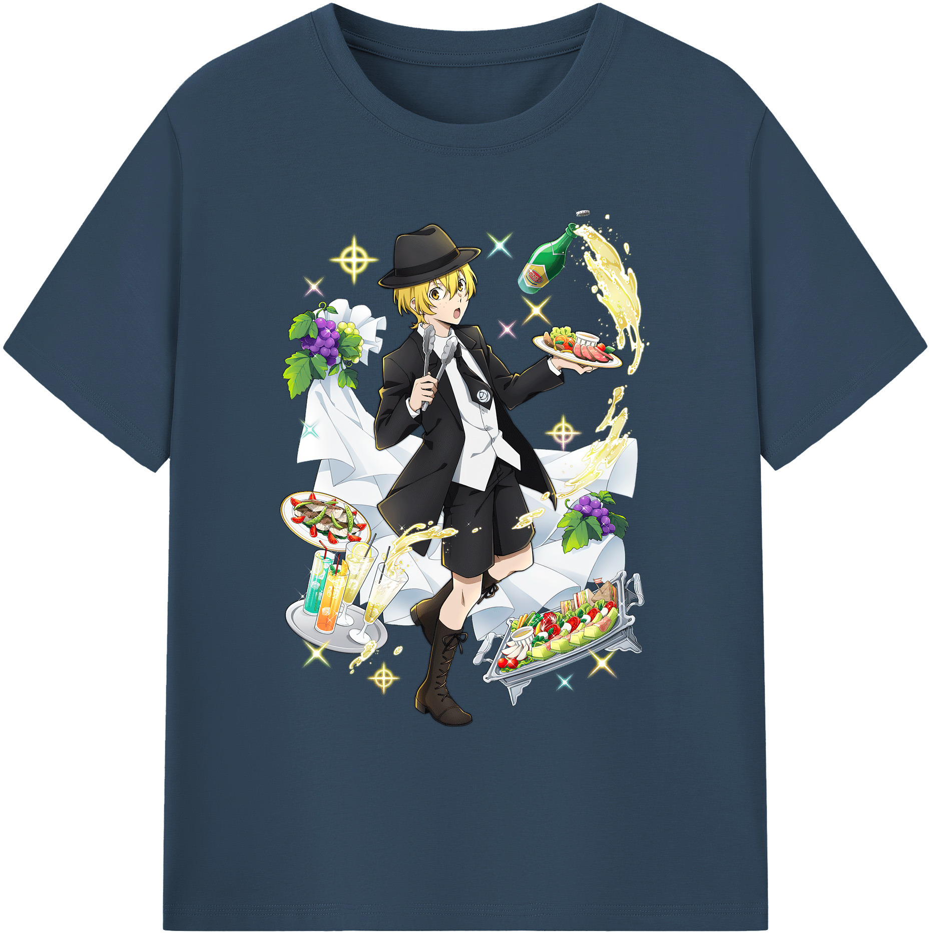 （画像用） 文豪ストレイドッグス Bungo Stray Dogs 綿100％ メンズ半袖Tシャツ｜肌触りやわらか＆通気性