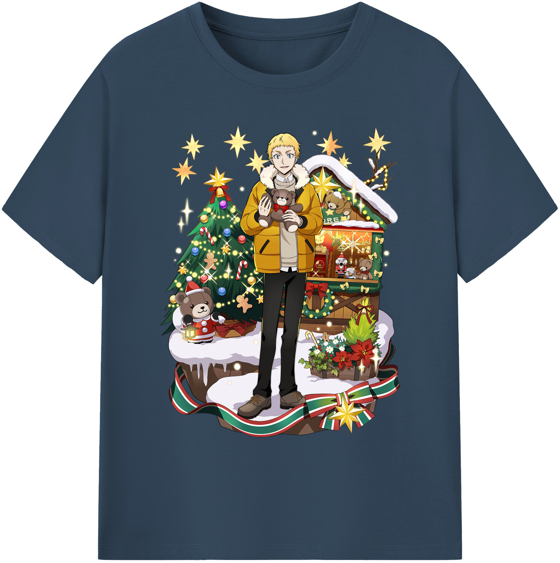 （画像用） 文豪ストレイドッグス Bungo Stray Dogs 綿100％ メンズ半袖Tシャツ｜肌触りやわらか＆通気性