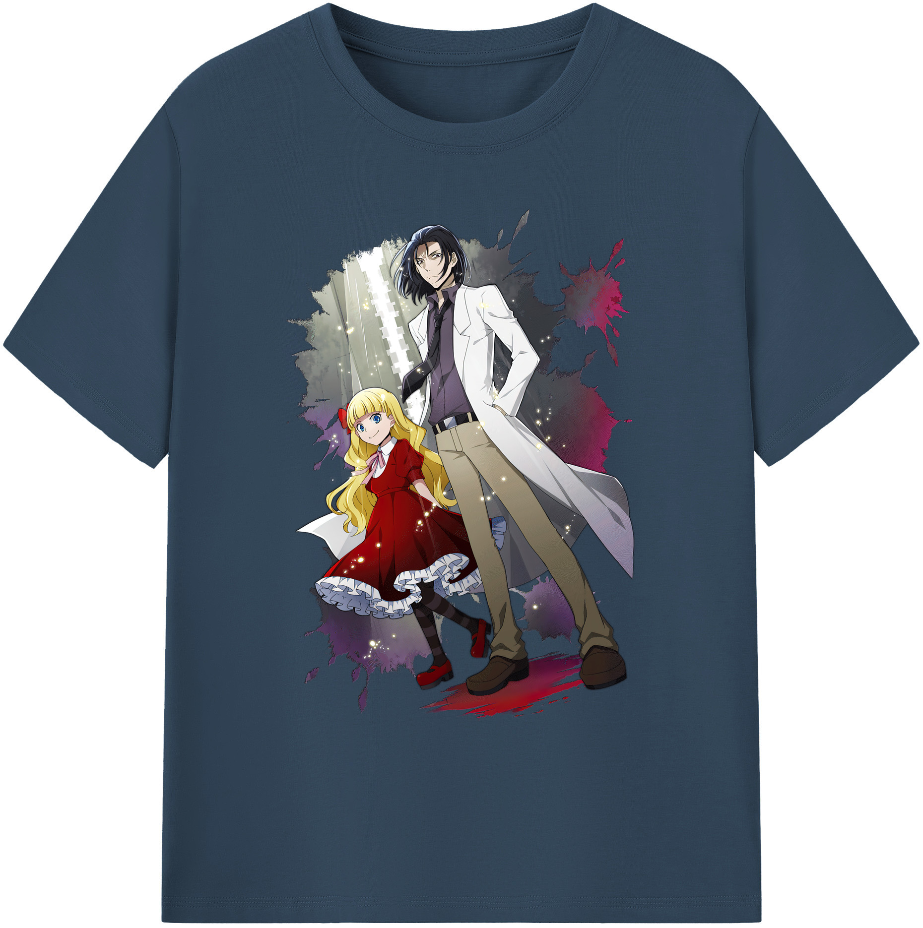 （画像用） 文豪ストレイドッグス Bungo Stray Dogs 綿100％ メンズ半袖Tシャツ｜肌触りやわらか＆通気性