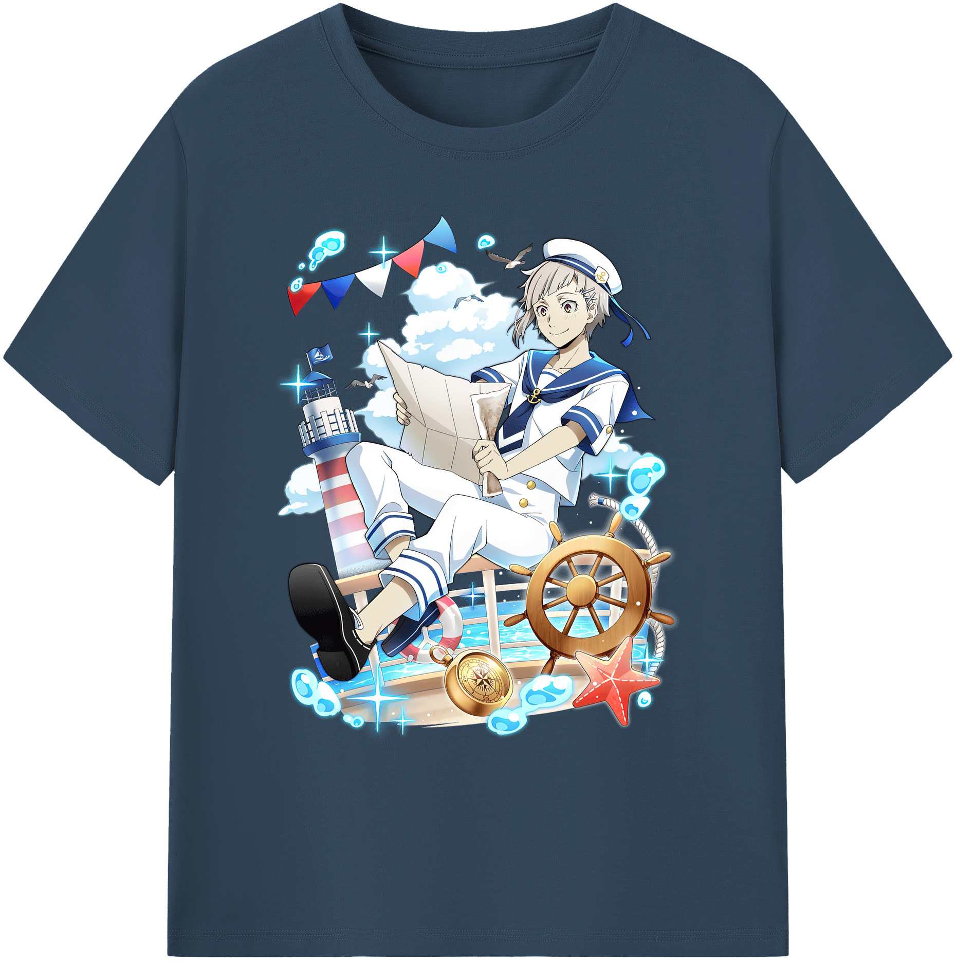 （画像用） 文豪ストレイドッグス Bungo Stray Dogs 綿100％ メンズ半袖Tシャツ｜肌触りやわらか＆通気性