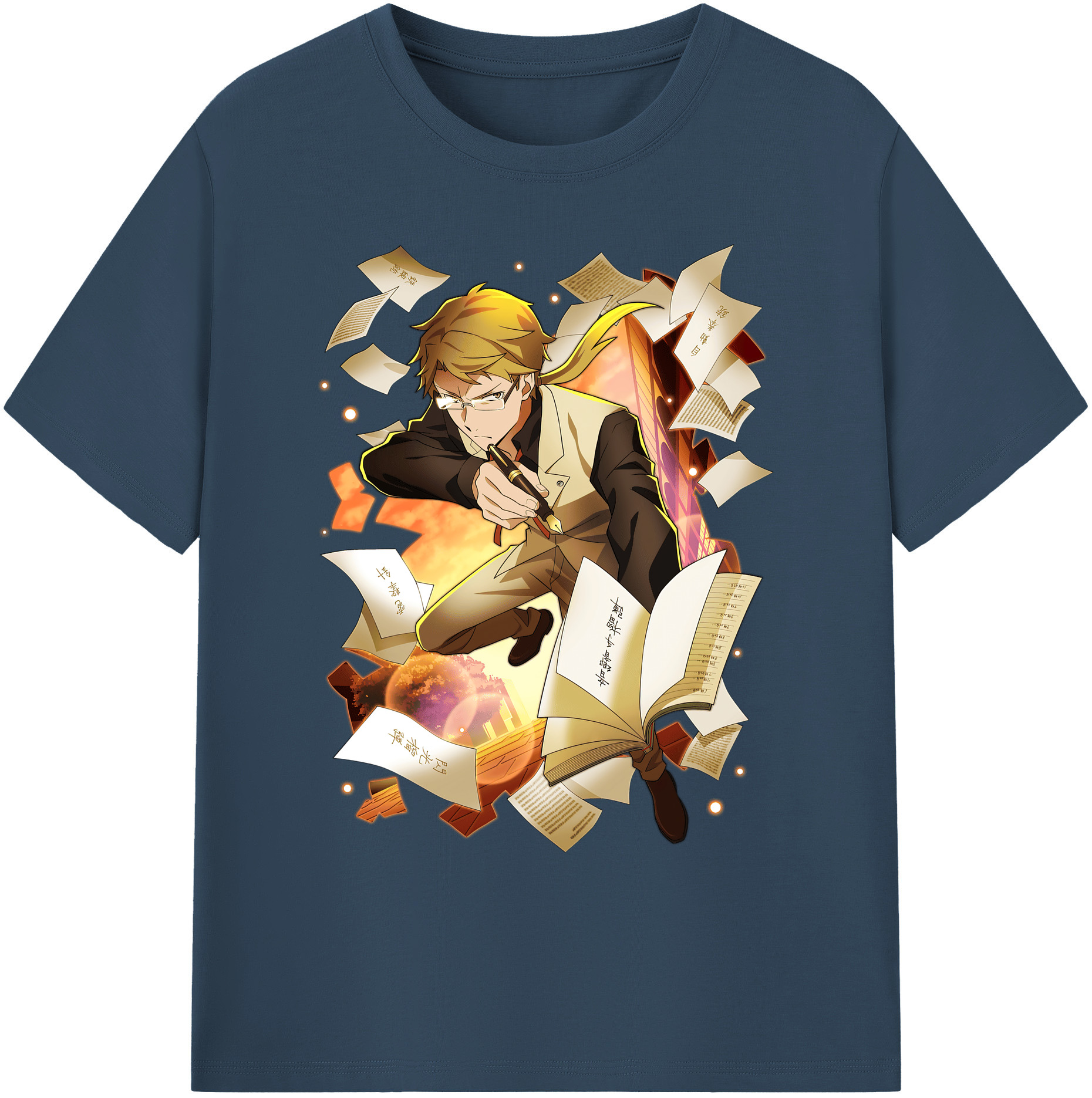 （画像用） 文豪ストレイドッグス Bungo Stray Dogs 綿100％ メンズ半袖Tシャツ｜肌触りやわらか＆通気性