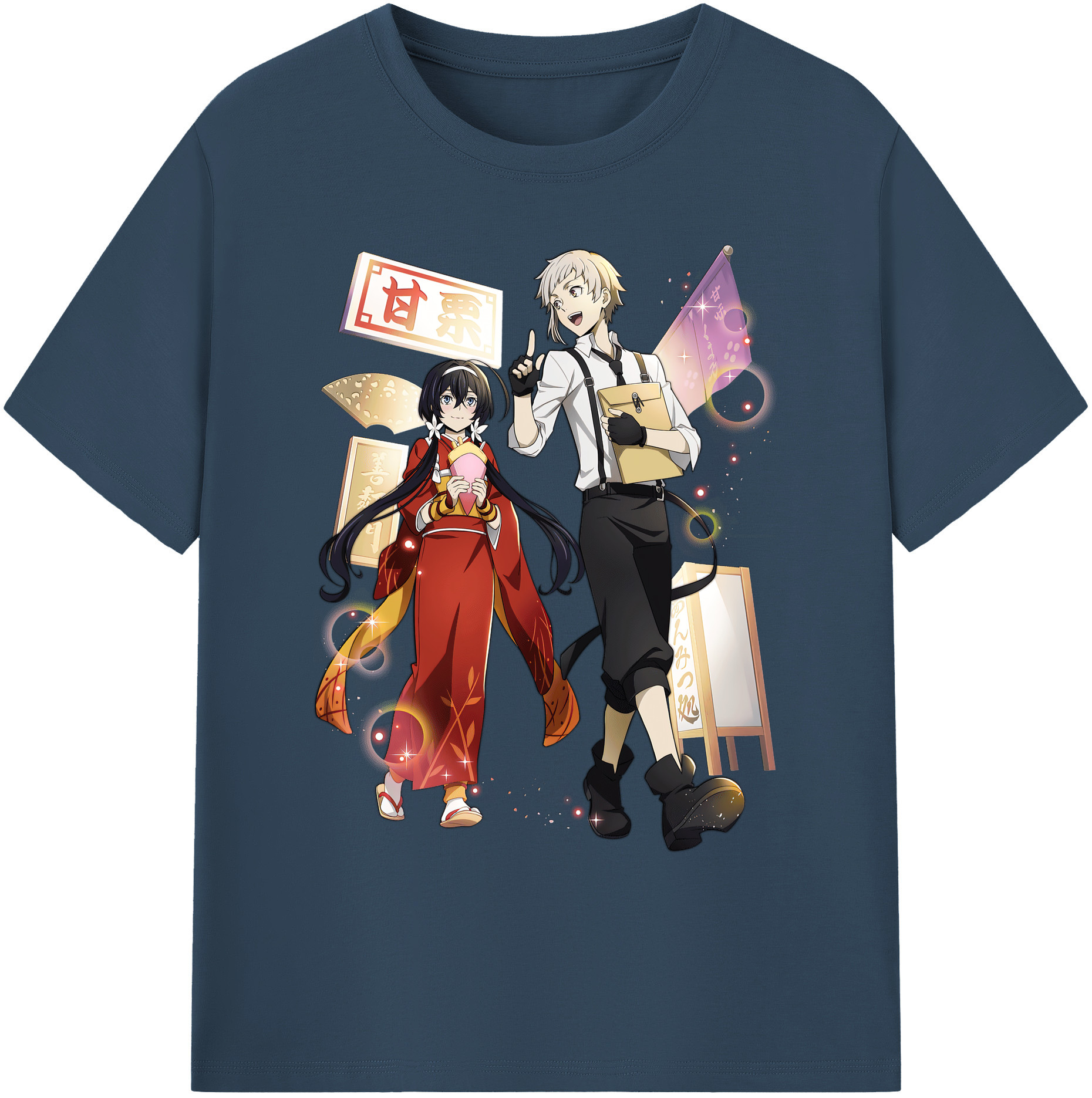 （画像用） 文豪ストレイドッグス Bungo Stray Dogs 綿100％ メンズ半袖Tシャツ｜肌触りやわらか＆通気性