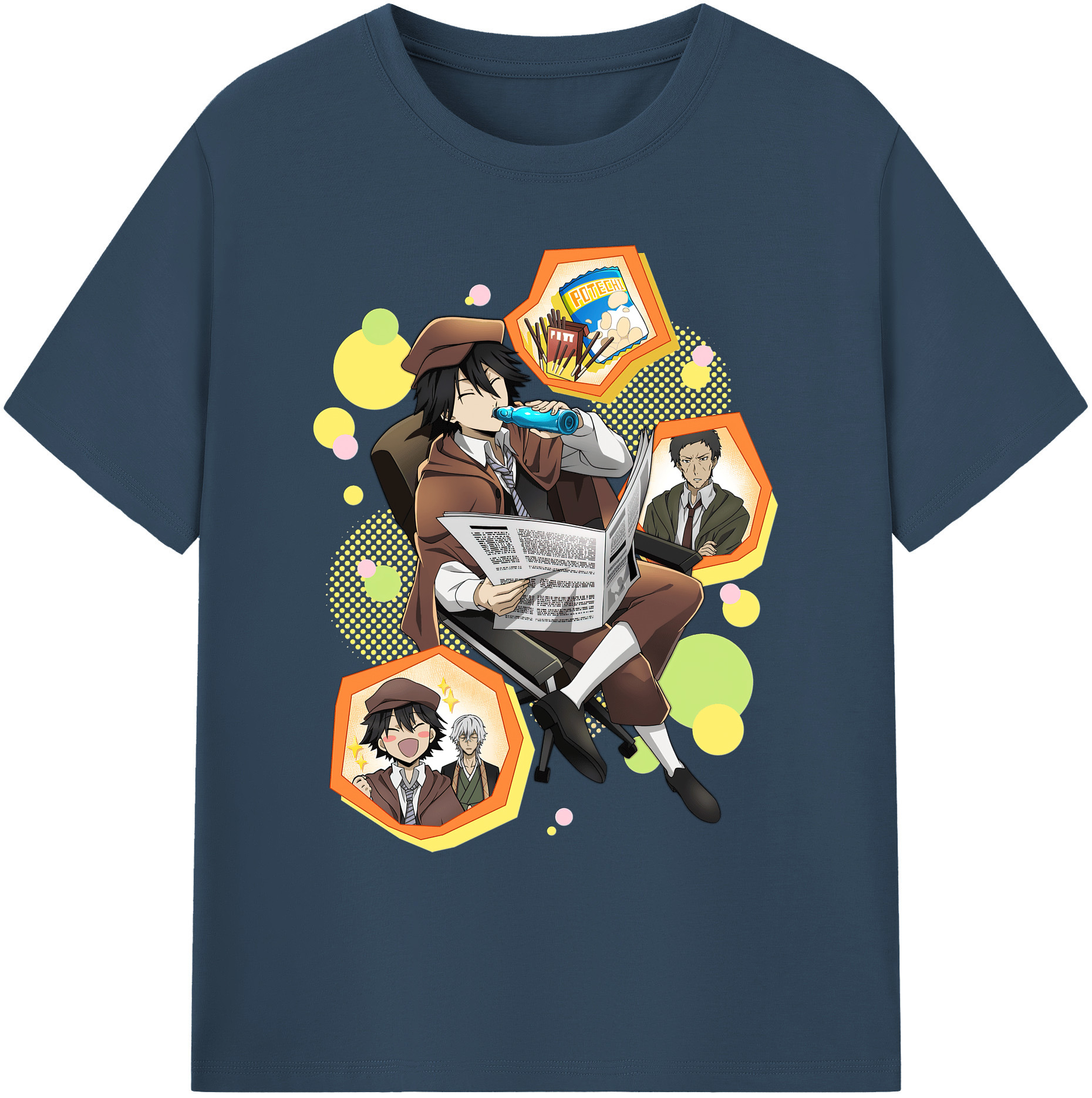 （画像用） 文豪ストレイドッグス Bungo Stray Dogs 綿100％ メンズ半袖Tシャツ｜肌触りやわらか＆通気性