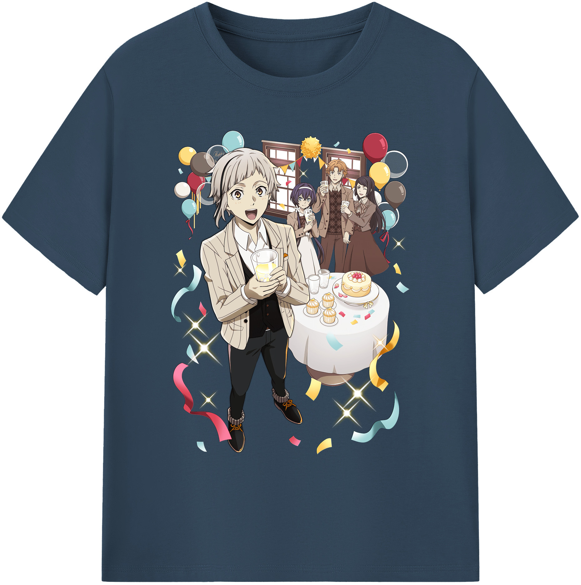 （画像用） 文豪ストレイドッグス Bungo Stray Dogs 綿100％ メンズ半袖Tシャツ｜肌触りやわらか＆通気性