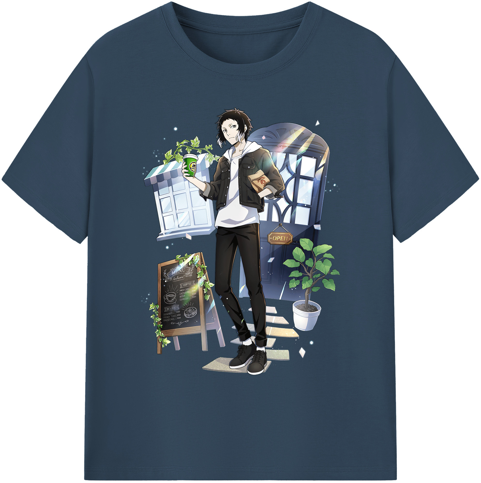 （画像用） 文豪ストレイドッグス Bungo Stray Dogs 綿100％ メンズ半袖Tシャツ｜肌触りやわらか＆通気性