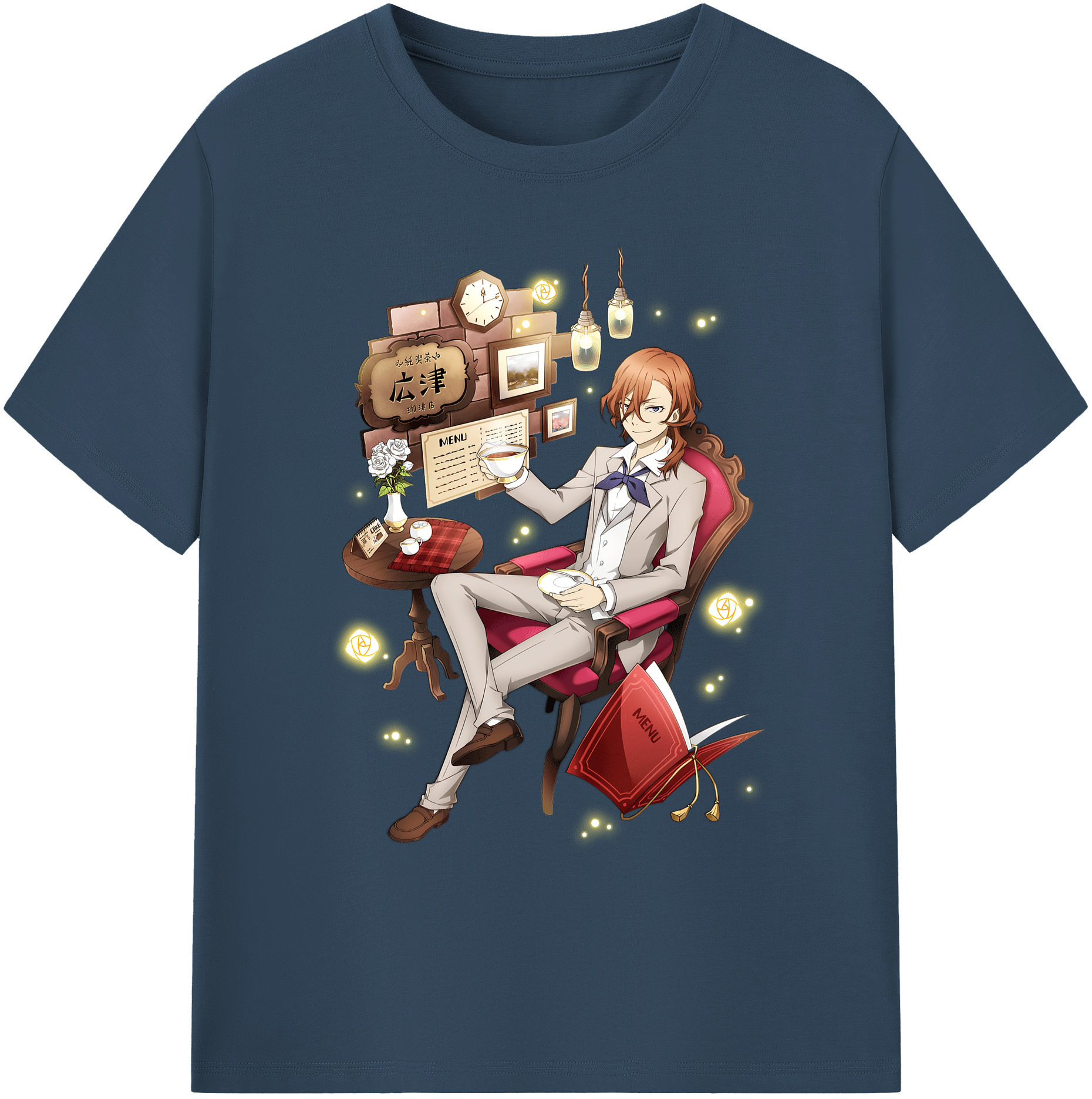 （画像用） 文豪ストレイドッグス Bungo Stray Dogs 綿100％ メンズ半袖Tシャツ｜肌触りやわらか＆通気性