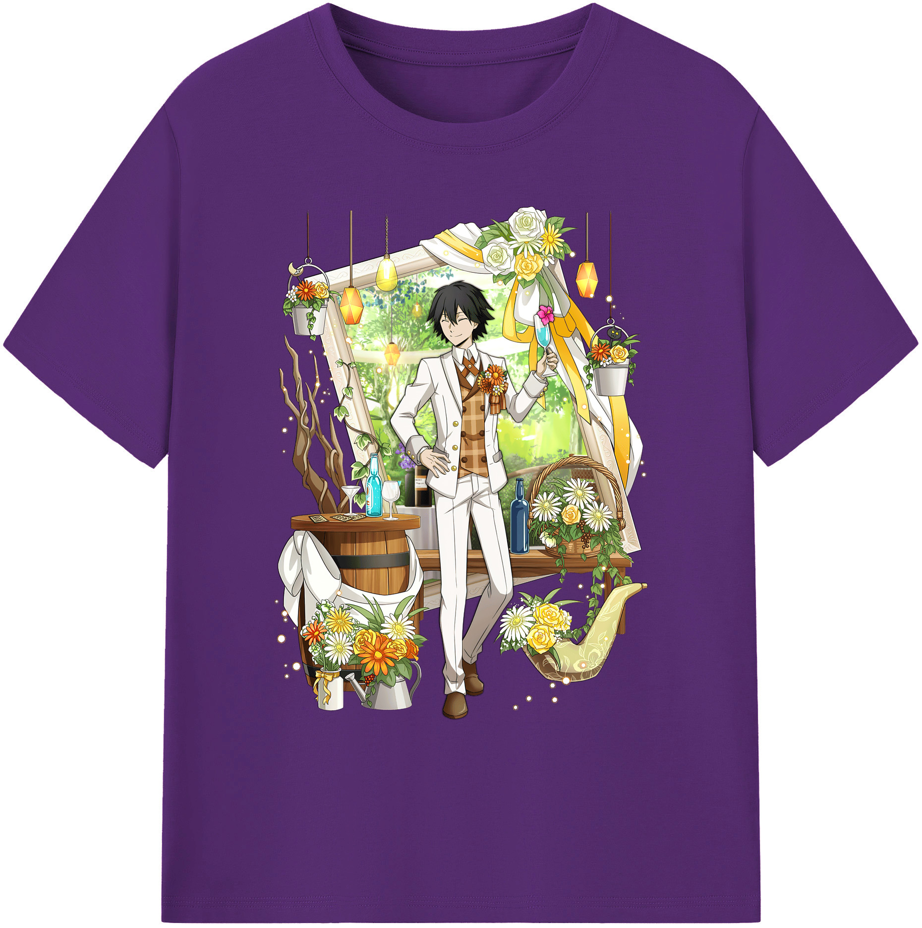（画像用） 文豪ストレイドッグス Bungo Stray Dogs 綿100％ メンズ半袖Tシャツ｜肌触りやわらか＆通気性