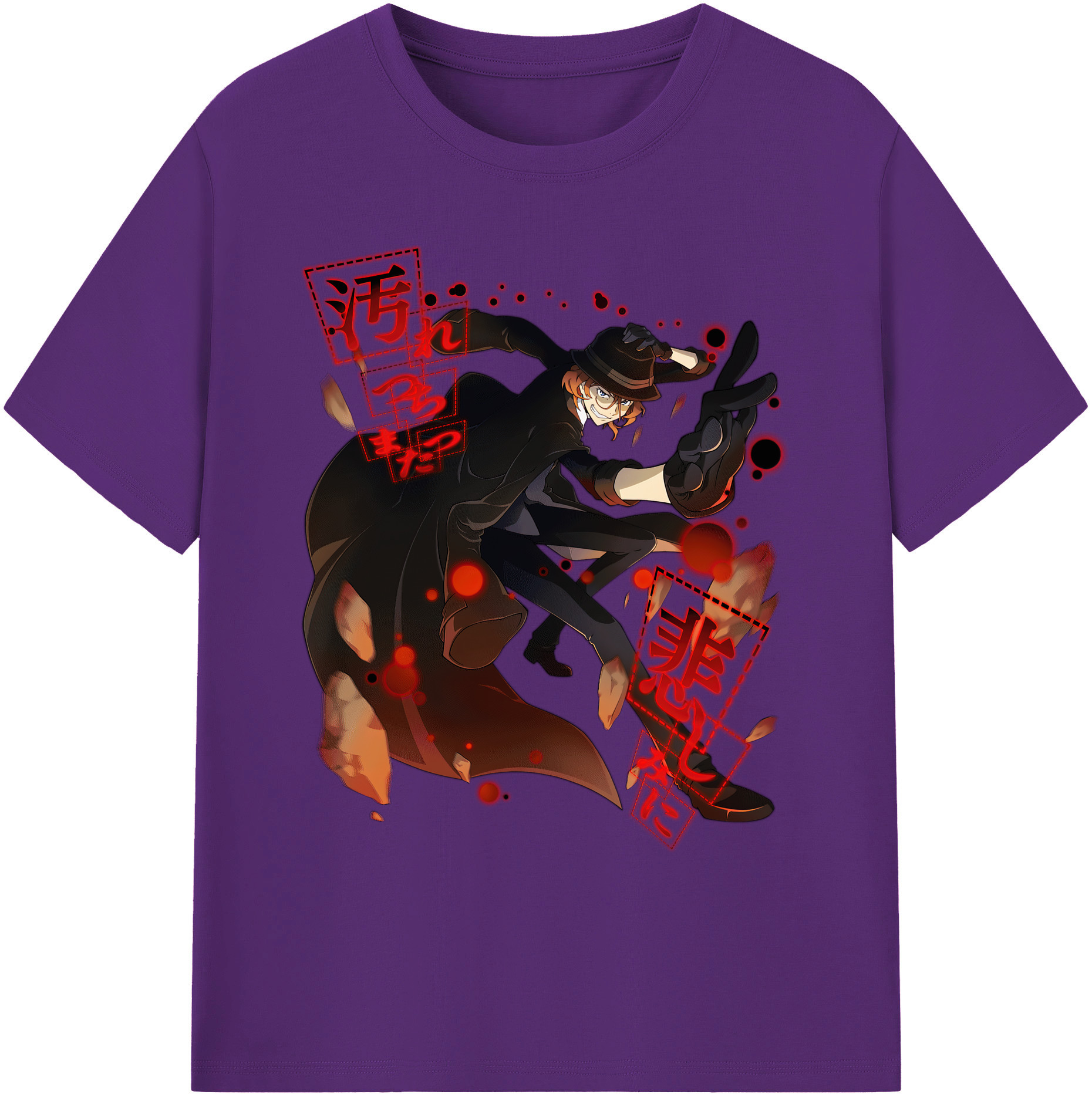 （画像用） 文豪ストレイドッグス Bungo Stray Dogs 綿100％ メンズ半袖Tシャツ｜肌触りやわらか＆通気性
