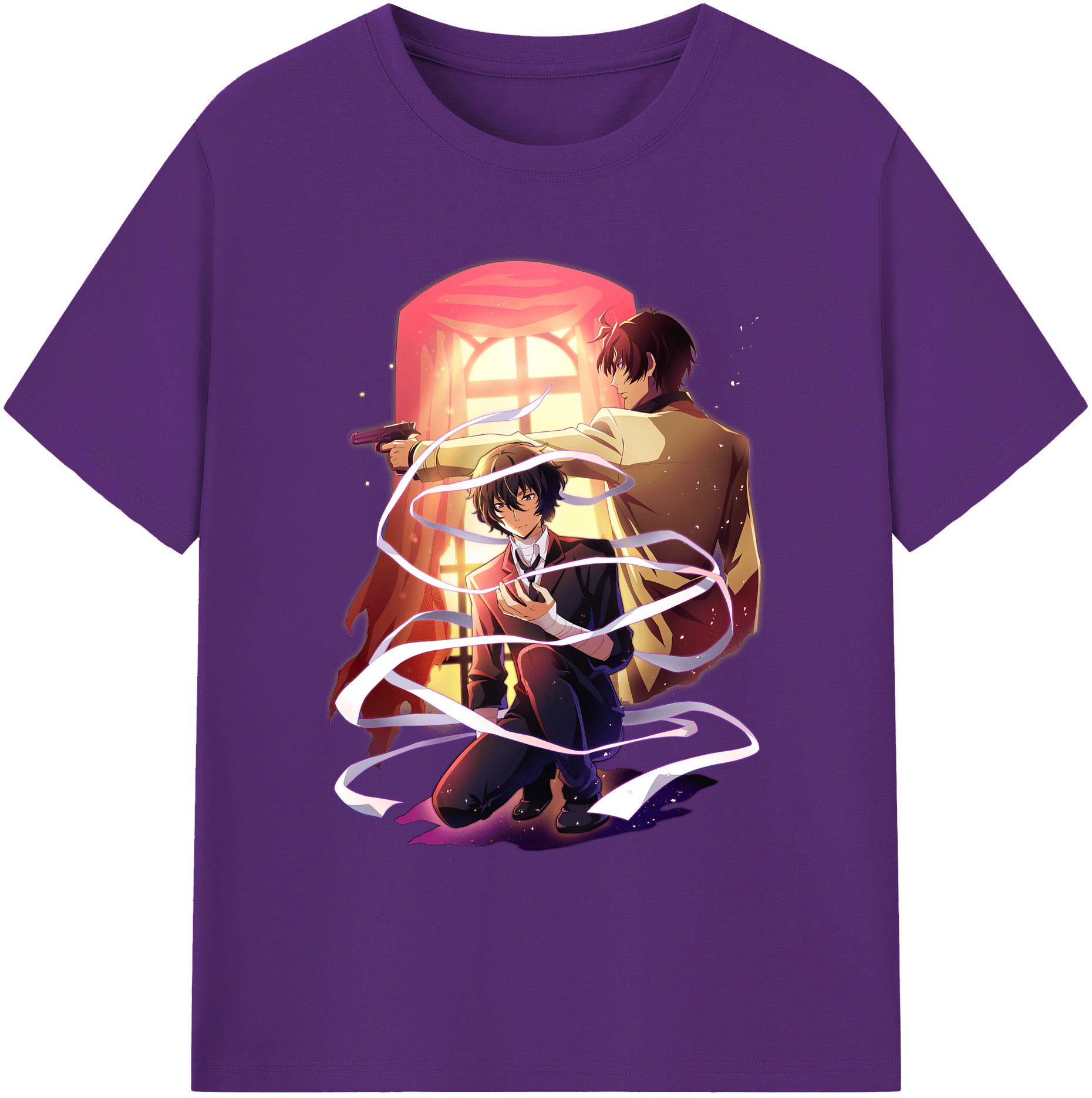 （画像用） 文豪ストレイドッグス Bungo Stray Dogs 綿100％ メンズ半袖Tシャツ｜肌触りやわらか＆通気性