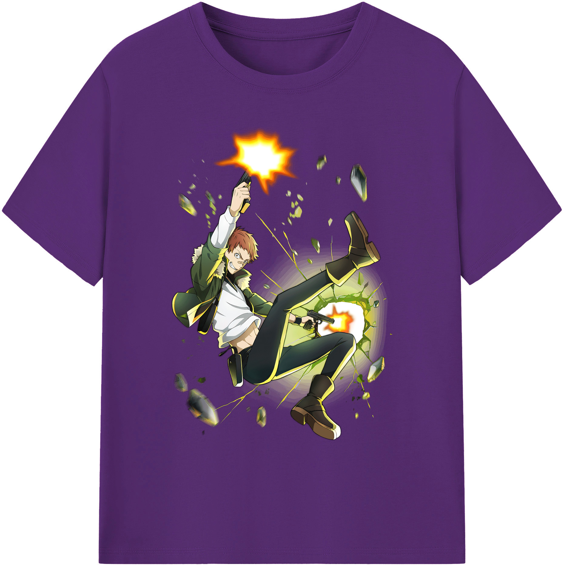 （画像用） 文豪ストレイドッグス Bungo Stray Dogs 綿100％ メンズ半袖Tシャツ｜肌触りやわらか＆通気性