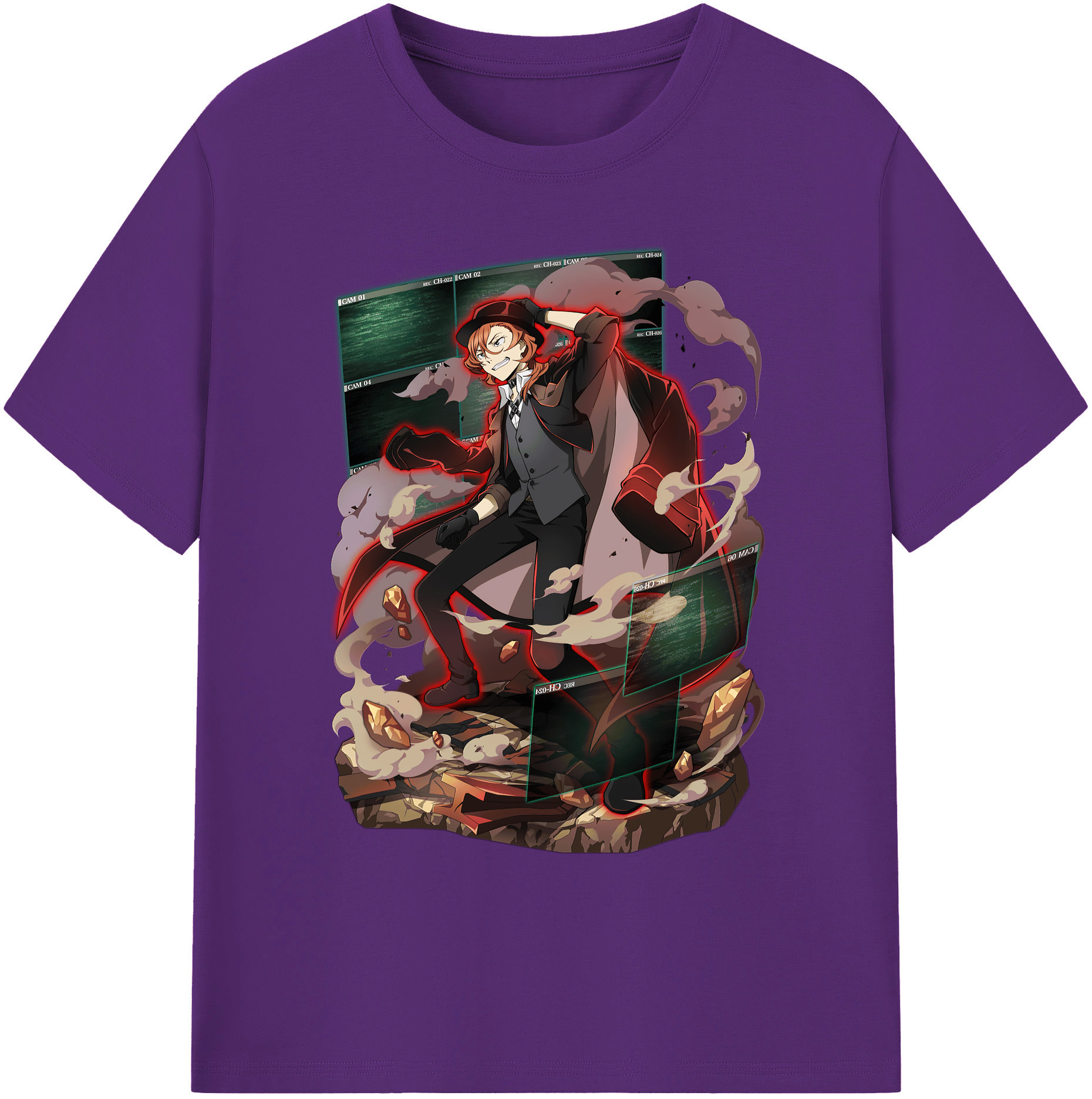 （画像用） 文豪ストレイドッグス Bungo Stray Dogs 綿100％ メンズ半袖Tシャツ｜肌触りやわらか＆通気性