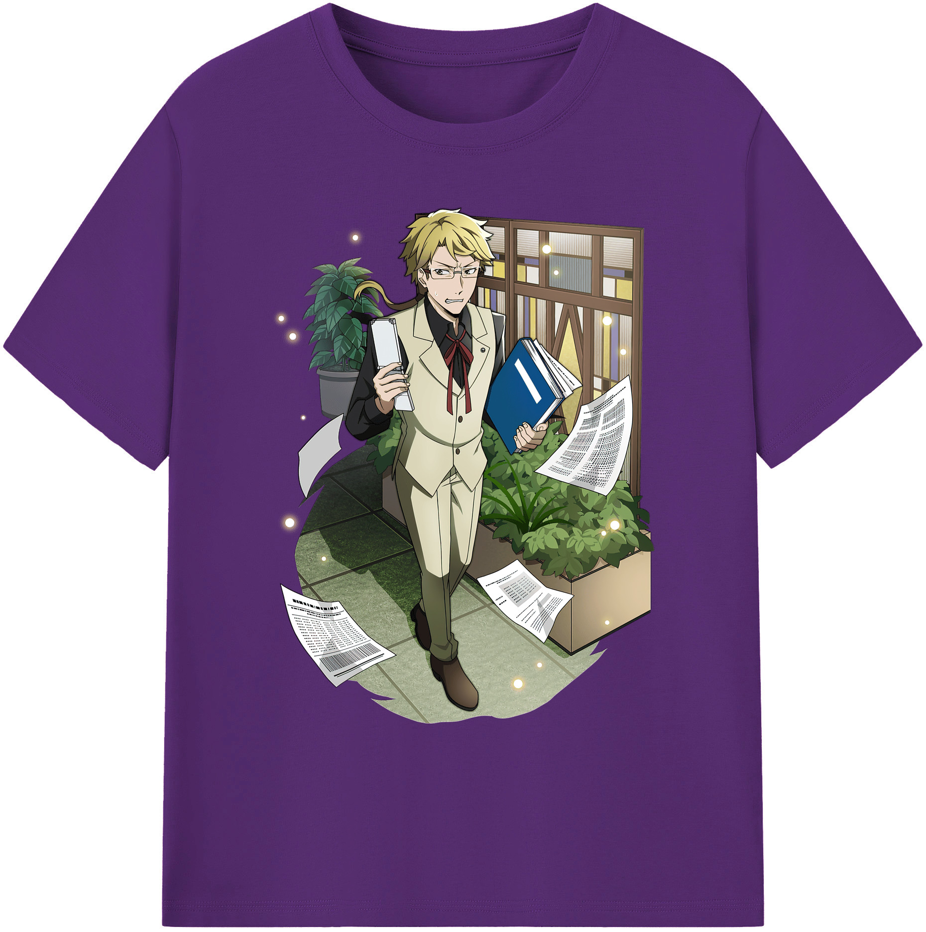 （画像用） 文豪ストレイドッグス Bungo Stray Dogs 綿100％ メンズ半袖Tシャツ｜肌触りやわらか＆通気性