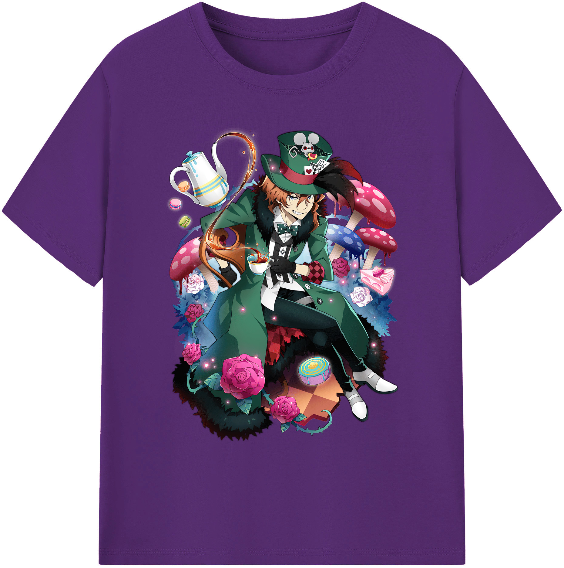 （画像用） 文豪ストレイドッグス Bungo Stray Dogs 綿100％ メンズ半袖Tシャツ｜肌触りやわらか＆通気性