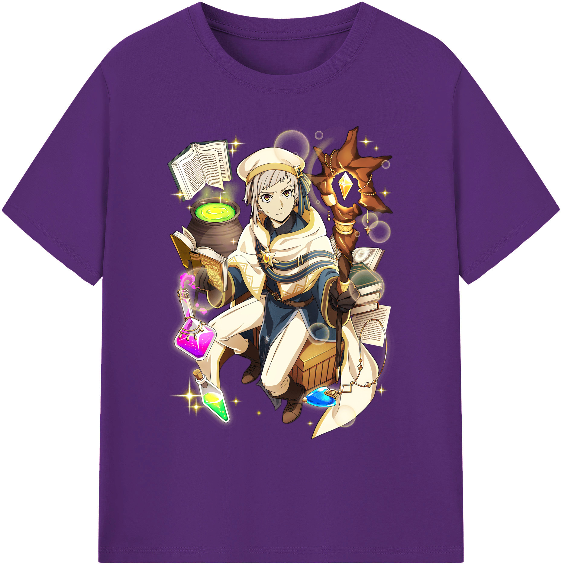 （画像用） 文豪ストレイドッグス Bungo Stray Dogs 綿100％ メンズ半袖Tシャツ｜肌触りやわらか＆通気性