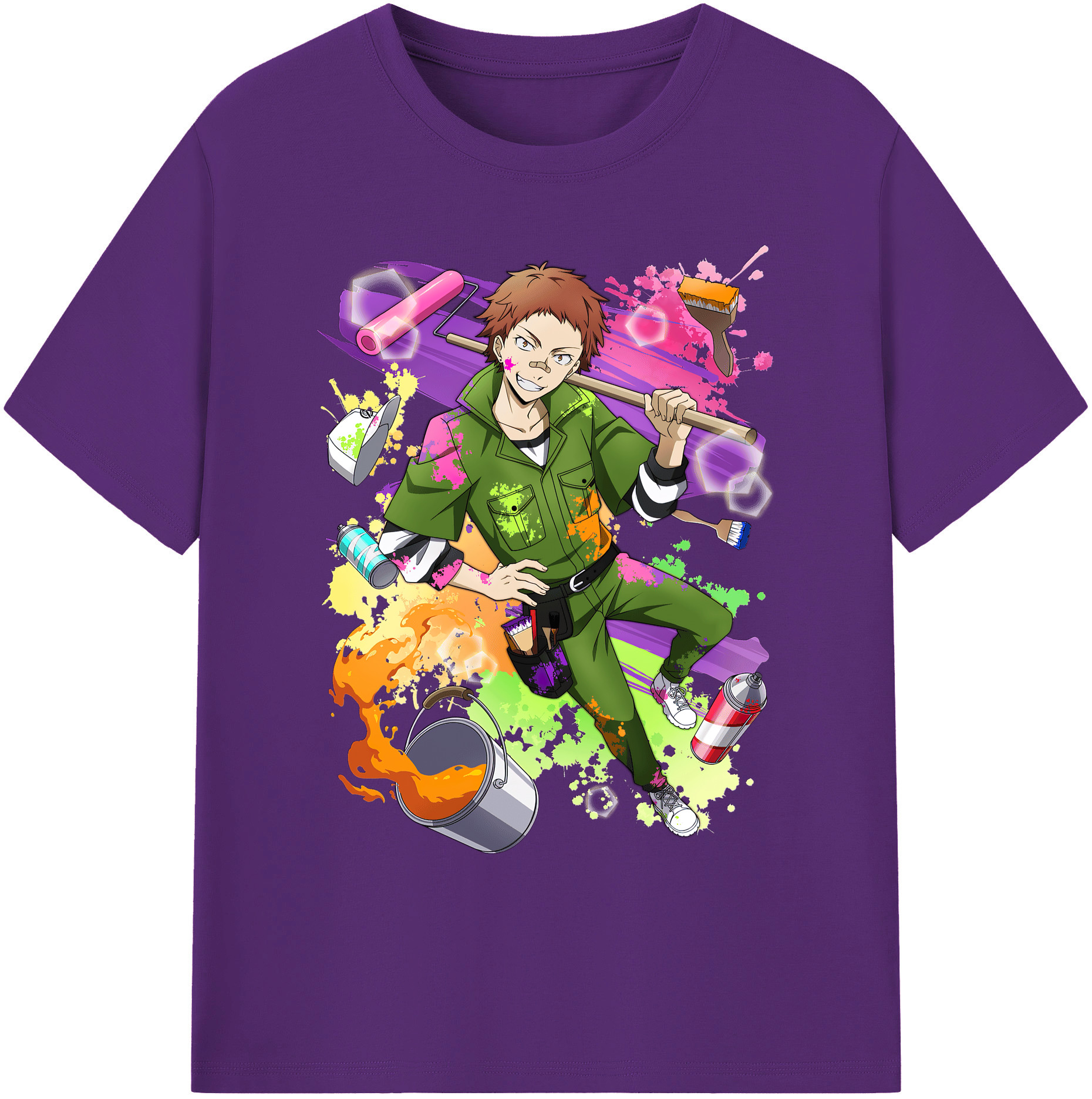 （画像用） 文豪ストレイドッグス Bungo Stray Dogs 綿100％ メンズ半袖Tシャツ｜肌触りやわらか＆通気性