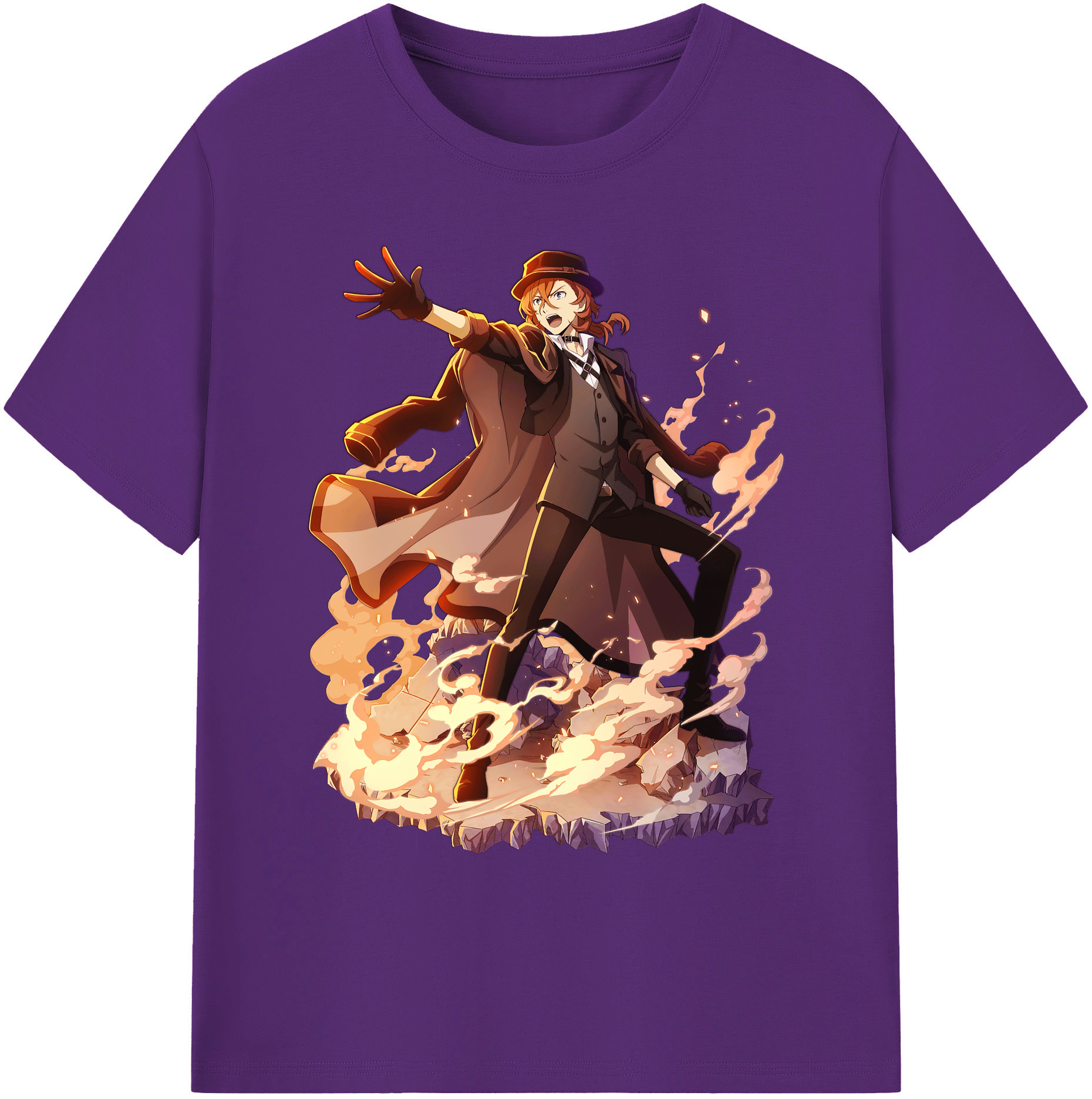 （画像用） 文豪ストレイドッグス Bungo Stray Dogs 綿100％ メンズ半袖Tシャツ｜肌触りやわらか＆通気性
